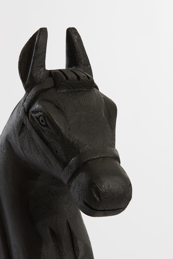 Ornament HORSE in Holz matt schwarz