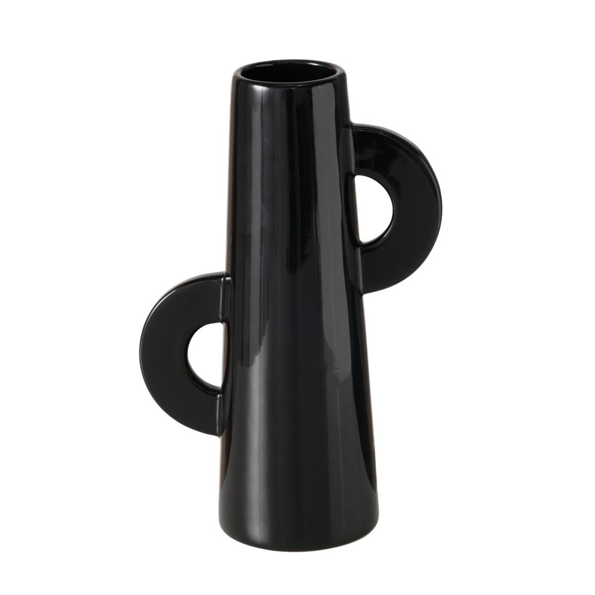 Boltze Vase Isaac 26cm in Dolomit schwarz