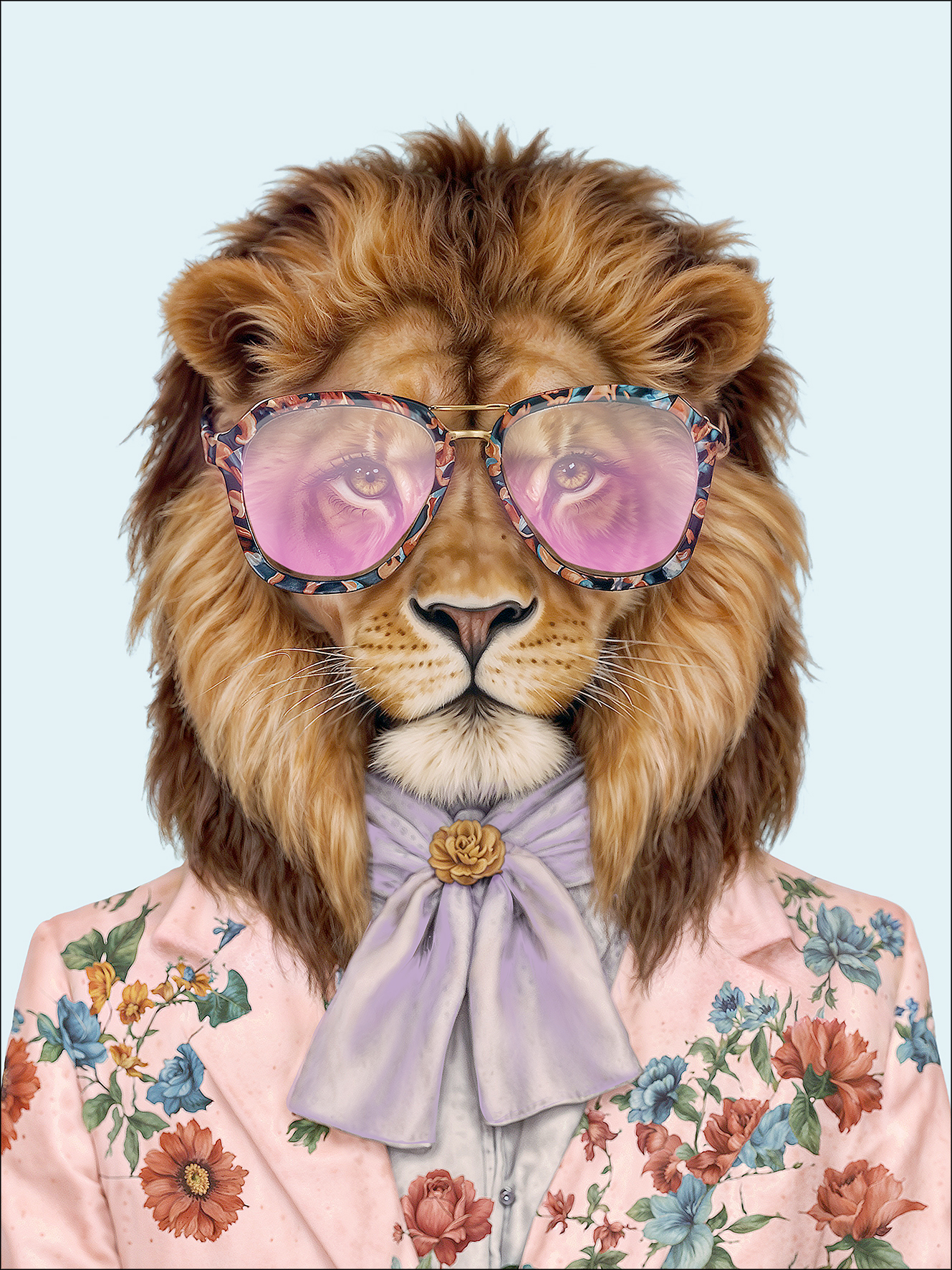 PRO ART Canvas-Art Junges Wohnen 80x60cm Lion With Glasses I