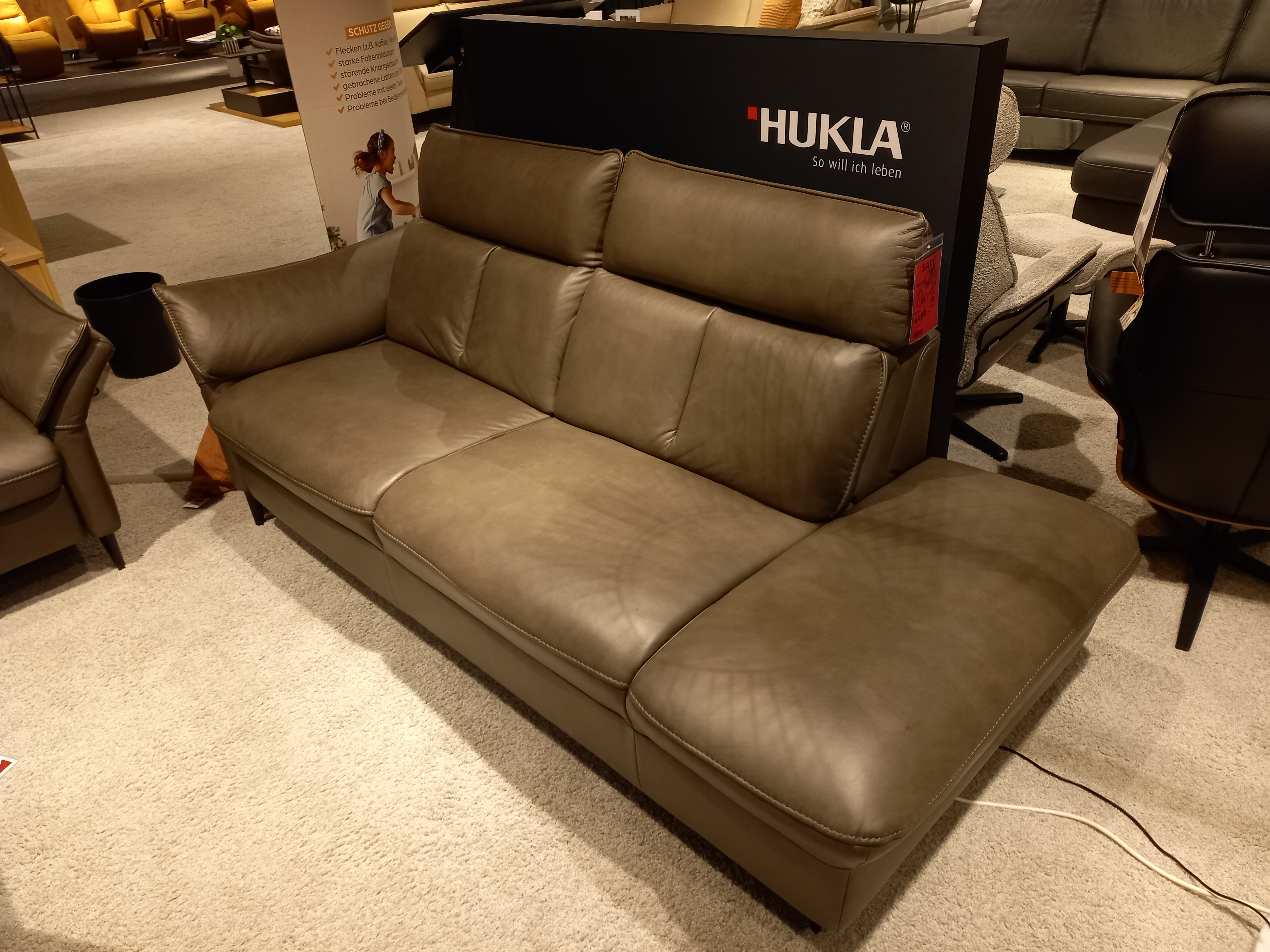 Interliving Garnitur INTERLIVING 4058 in Leder Cloudy grey 59, Couch, Mobiliar, Person, Stuhl