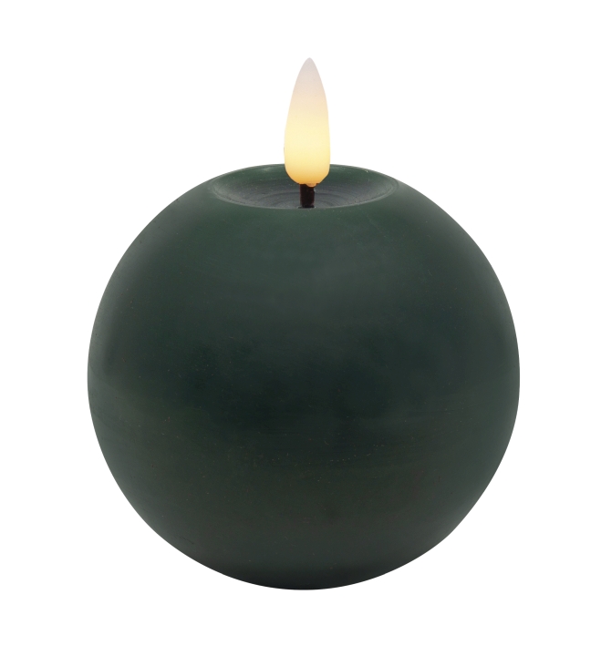 L.C. Wholesaler LED-Kugelkerze WINTER ca. Ø 8, H 7cm in green smooth, 8x7cm
