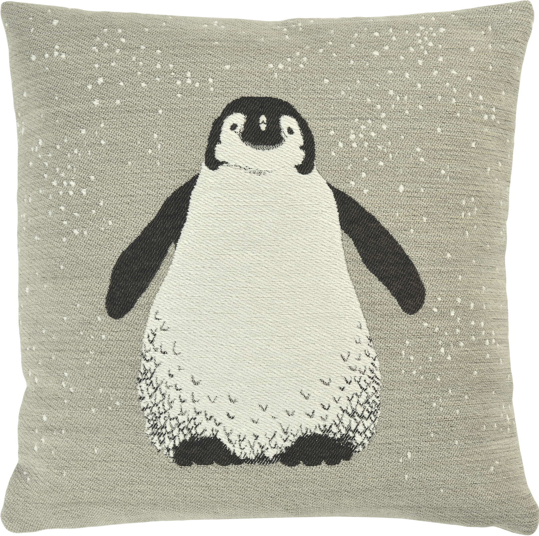 Sander Kissenhülle PING ca. 45x45cm in Farbe rock, Kissen, Pillow, Pinguin, Stoffkissen, Grau