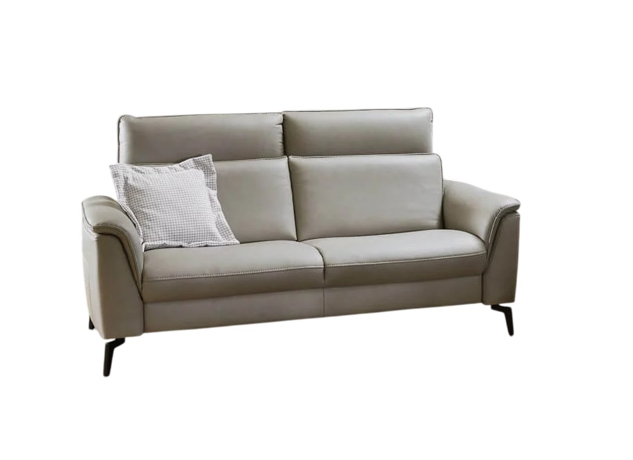 Hukla Sofa 2.5-sitzig HU-RL24088 in Leder Vivre pearl, Couch, Mobiliar, Kissen, Dekoration für Zuhause, Kopfkissen