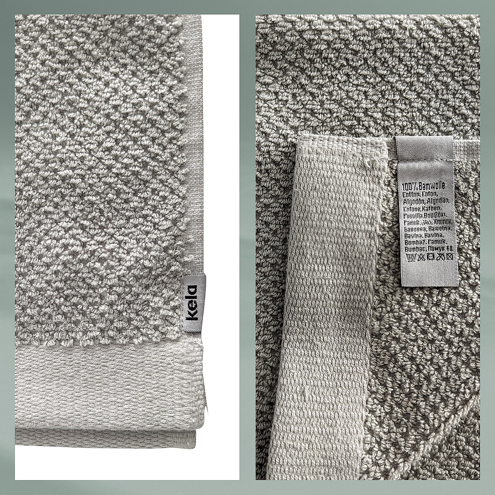 Kela Handtuch Lavinia LAVINIA in hellgrau, Handtuch, Badezimmer, Baumwolle, Polyester, Label, handtuch, baumwolle, looped towel, grau, textlabel