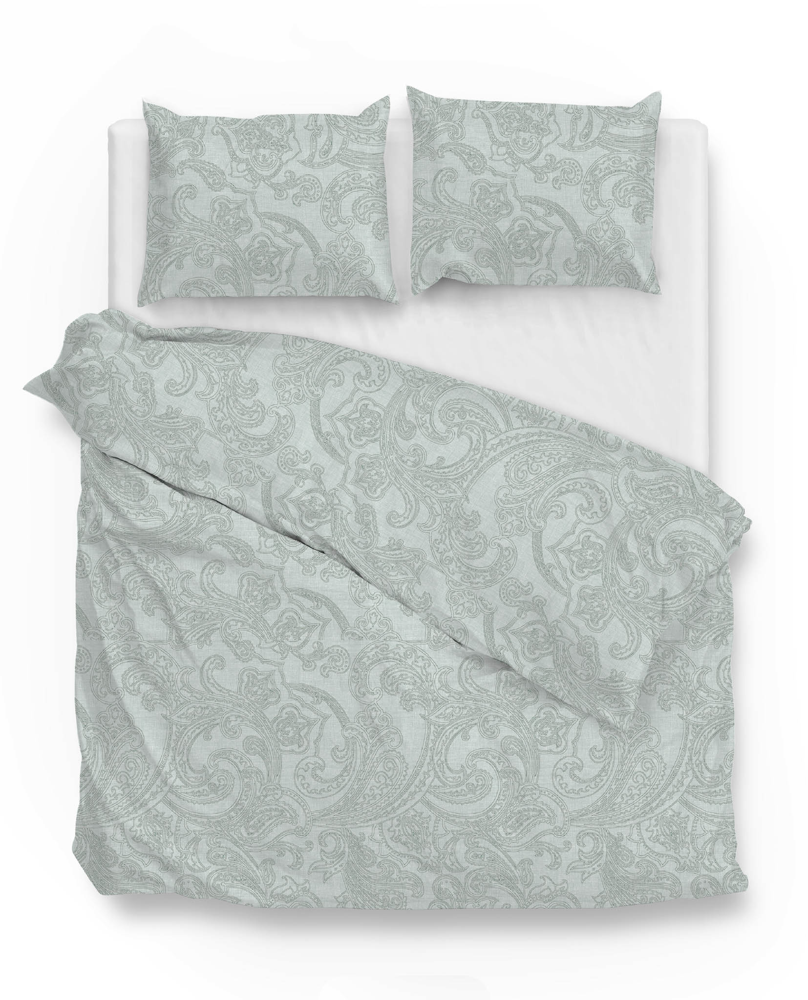 Bettwäsche ca. 200x200cm PAISLEY DI LINO in Grün, Bettbezug, Bettdecke, Paisley Muster, Duvetbezug, Kissenbezüge