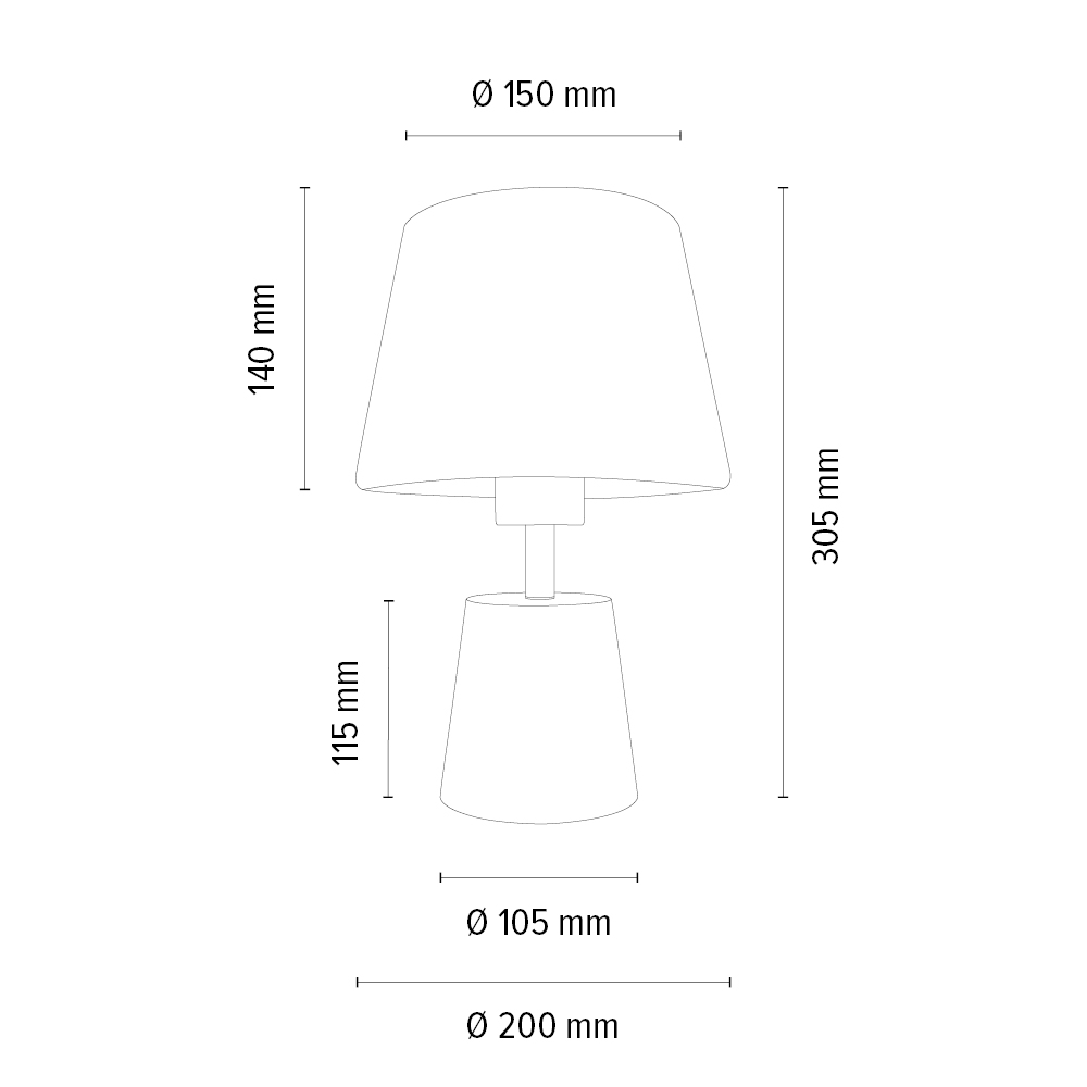 Spot Light LED-Tischleuchte Konus in Buche/Chrom/weiß