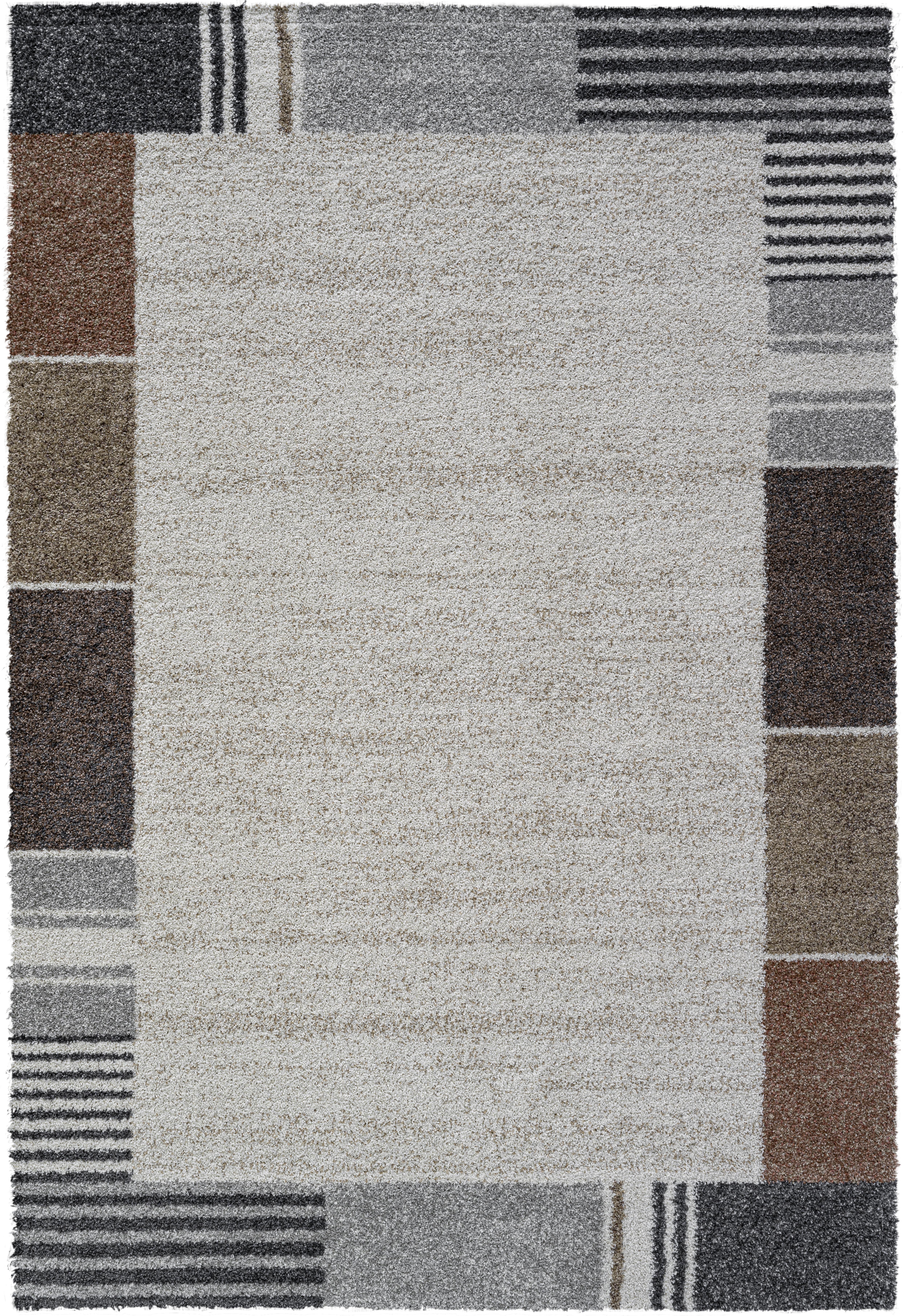 Modischer Mehari 23428 ca. 160x230cm in Farbe Weiß-Braun-Braun