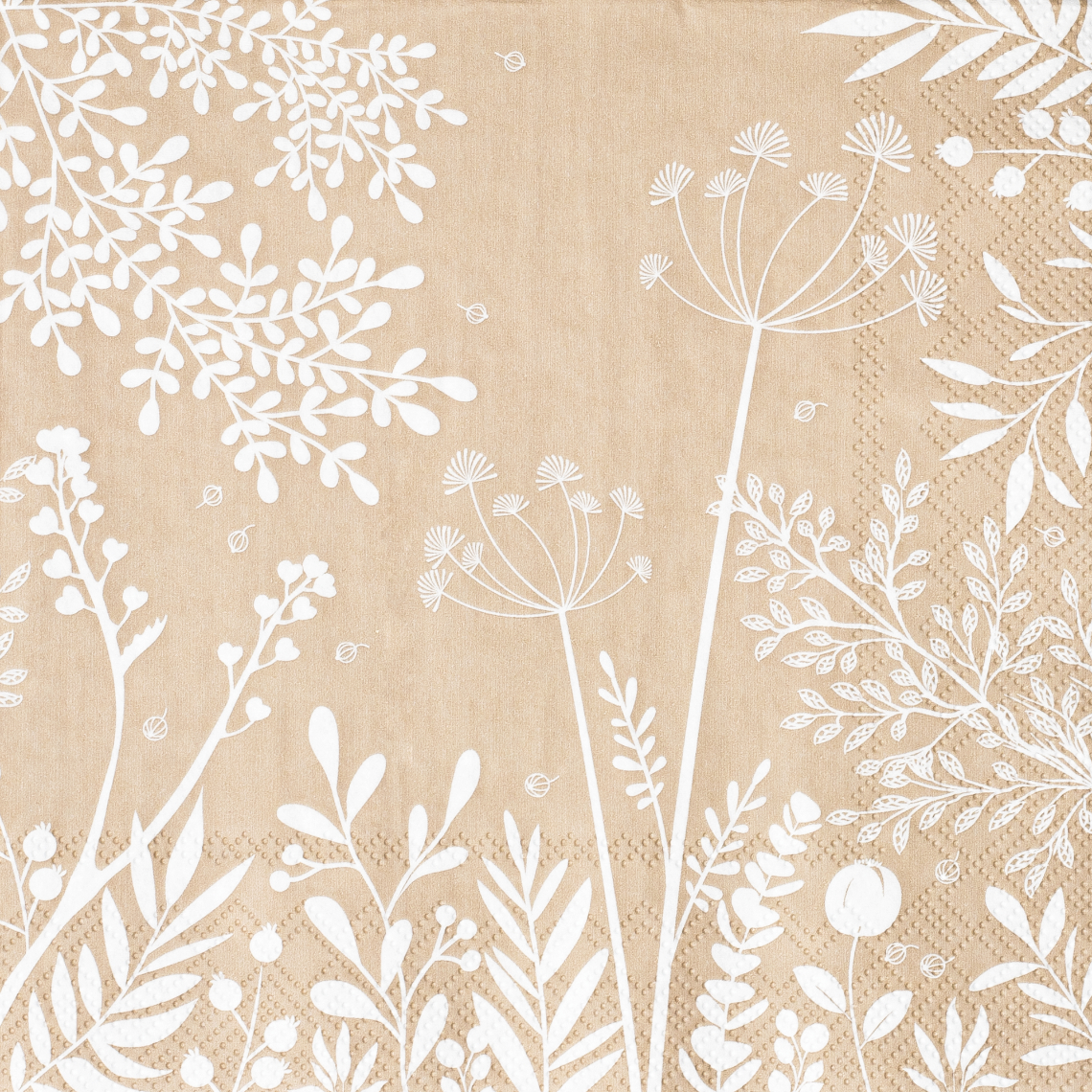 Serviette WUNDERGARTEN in Farbe beige, Tapete, Florales, Beige, Muster, Wandtapete