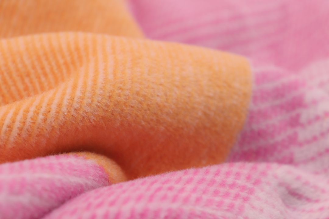 Biederlack Decke ca. 150x200cm in Farbe Cinque Terre, Handtuch, Stoff, Pink, Orange, weich