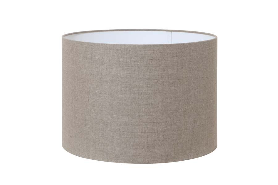 Light & Living Lampenschirm Zylinder Linen in Grau, Tischlampe, Lampe, Beige, Leinen, Schirm