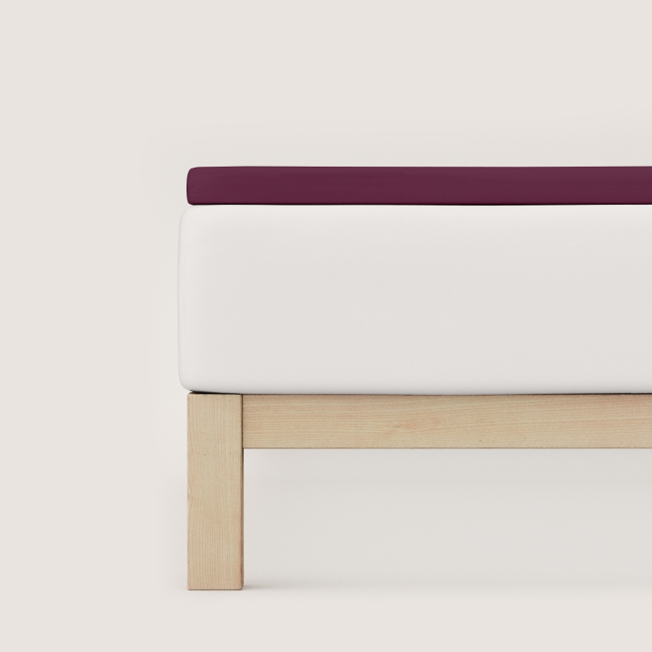 Schlafgut Pure Topper Spannbettlaken ca. 120x200-130x220cm in Farbe Purple Deep