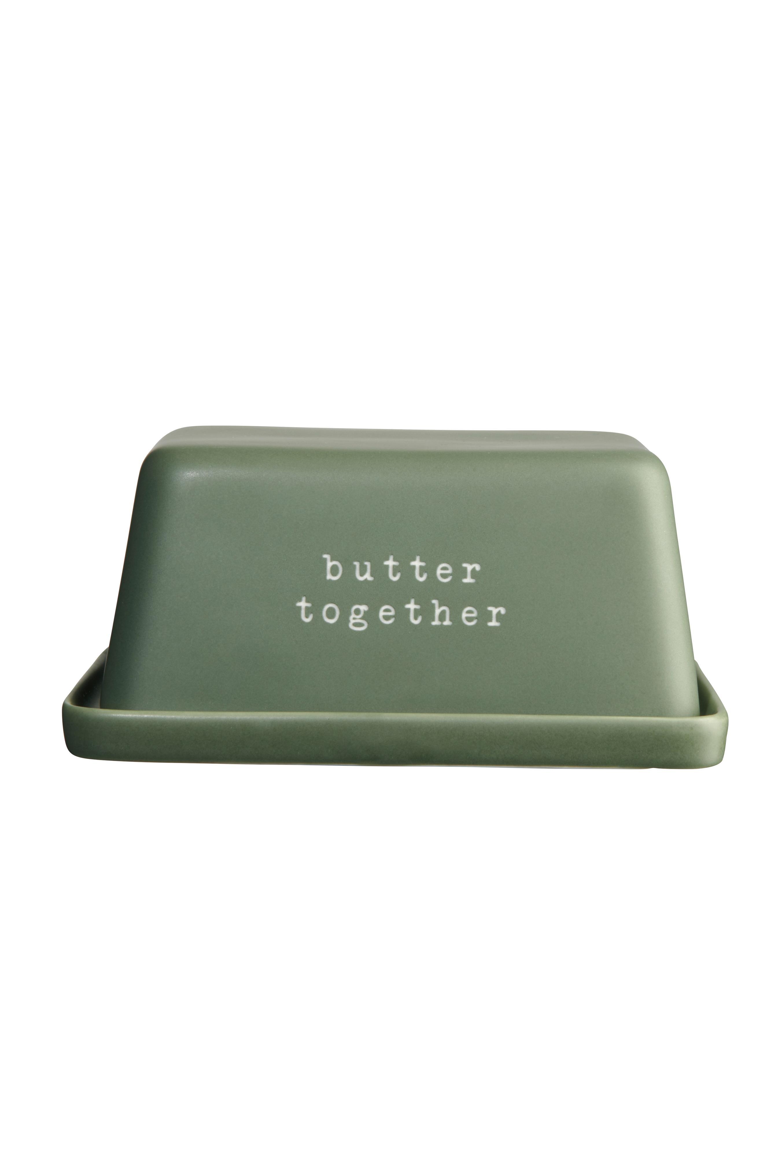 ASA Selection Butterdose HEY! in Farbe grün, butter dish, grün, Keramik, abgedeckte Schale, butter together
