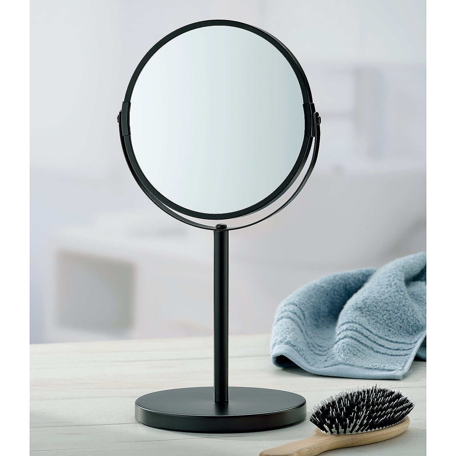 Kela Standspiegel drehbar ELIAS in schwarz, Spiegel, Pinsel, Gerät, Werkzeug