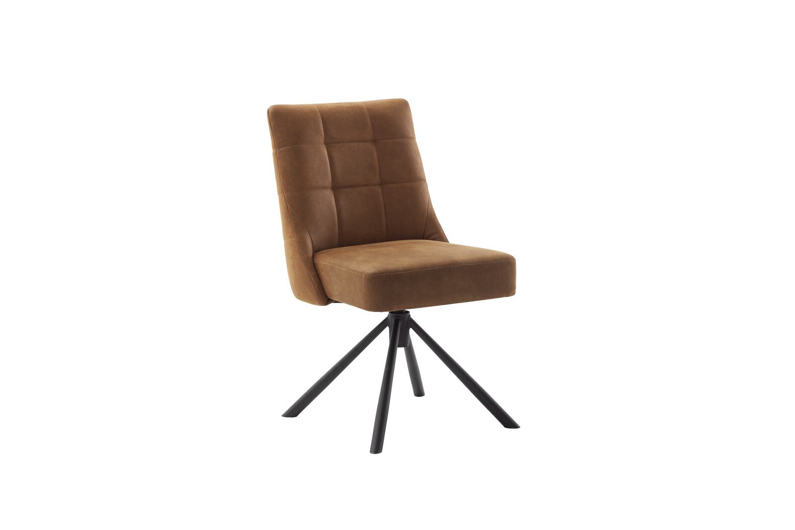 Stuhl in Stoff Vintagelook cognac