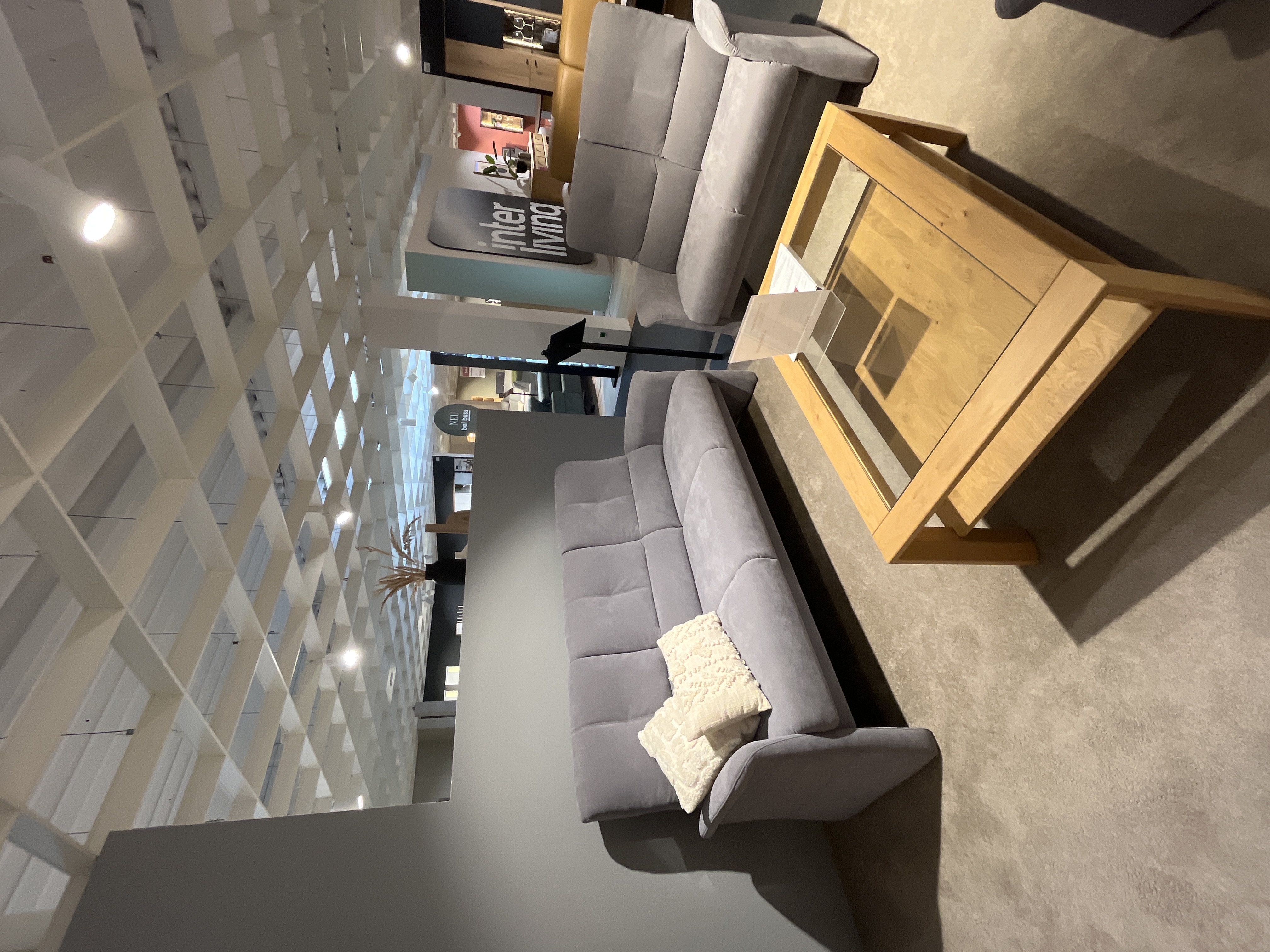 Garnitur SELECT (6001) ca.210x104x109cm in Stoff 18 Nuvano ozean, Sofa, Loveseat, Grau, Stoff, Wohnzimmer