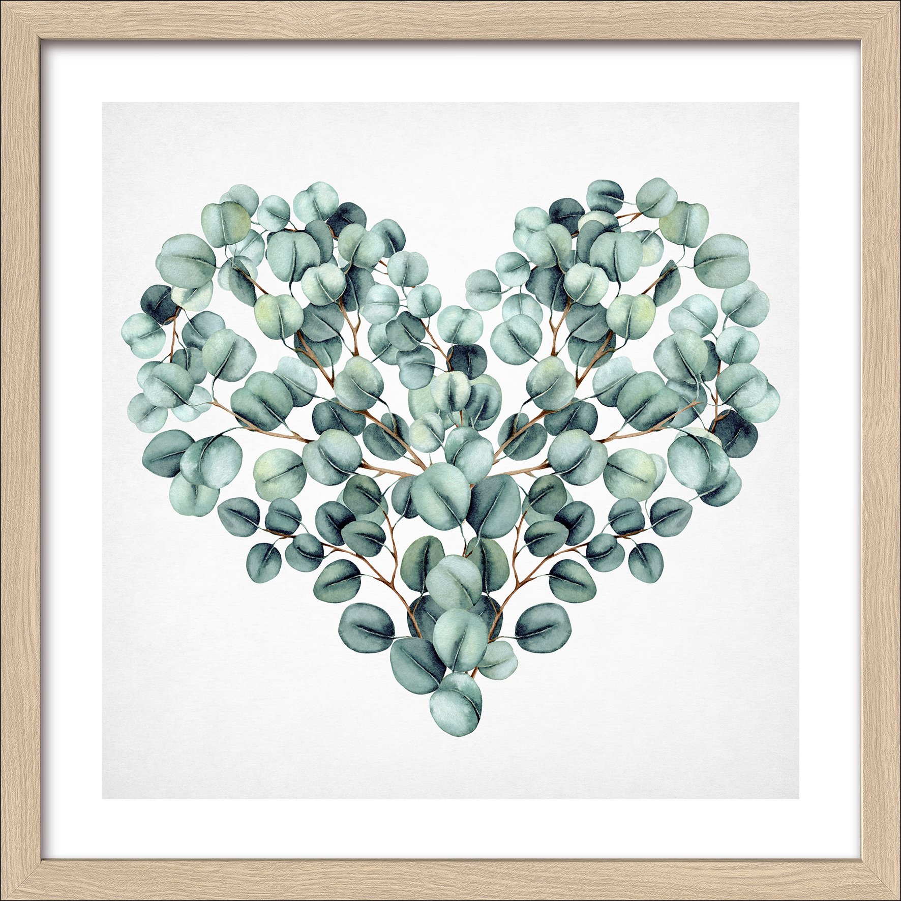 ProArt Framed-Art Slim Scandic 33x33cm Eucalyptus Heart