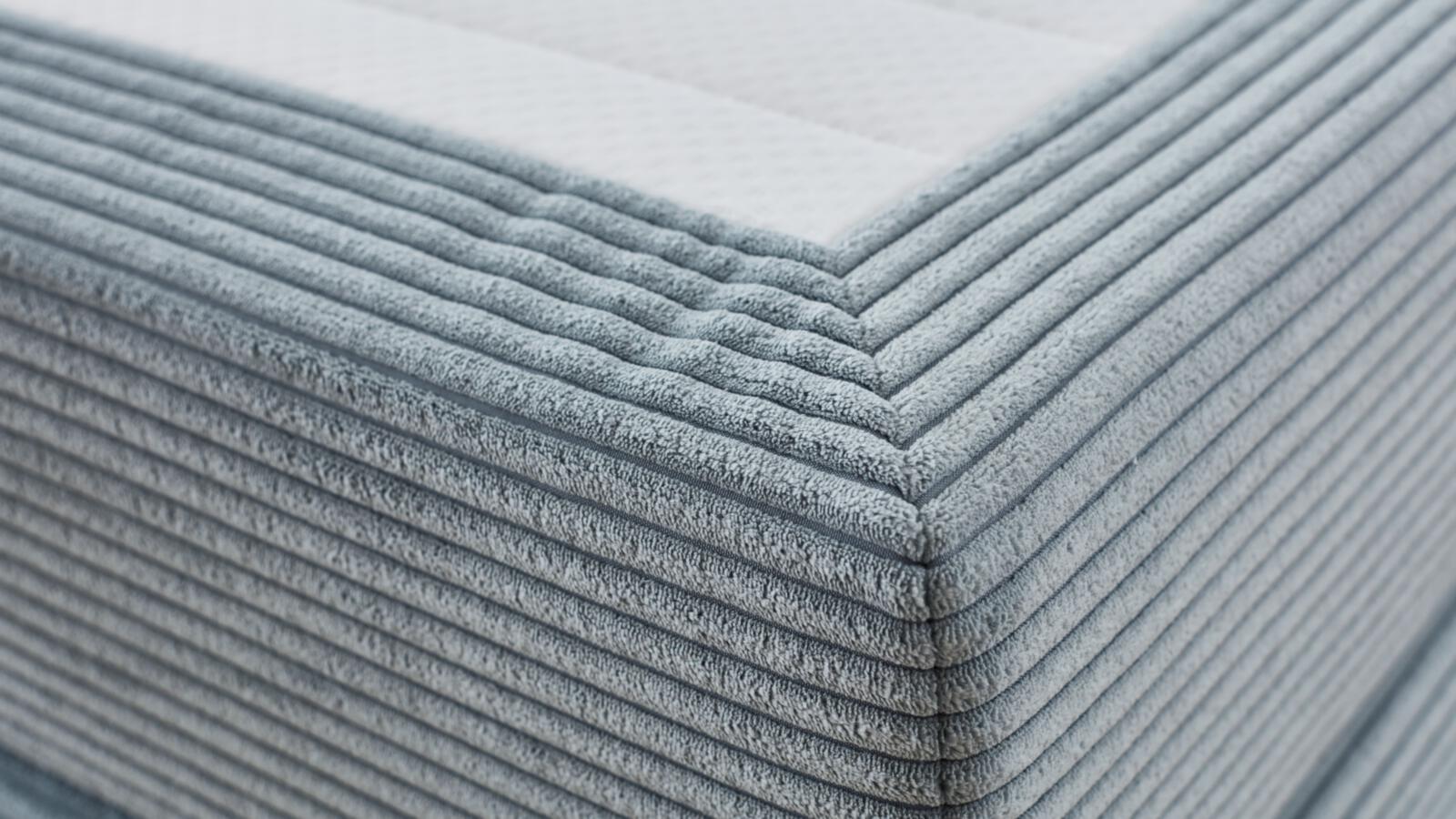 Boxspringbett Velluto ca. 180 x 200 cm in Stoff Cord aqua blau