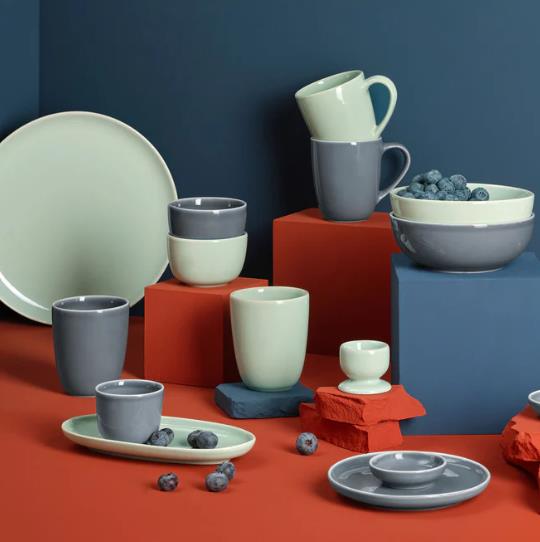 ASA Selection Henkelbecher SEMANA Durchmesser ca. 8,5, Höhe ca. 9,5 cm in sepia, Kunst, Porzellan, Töpferei, Untertasse, Tasse