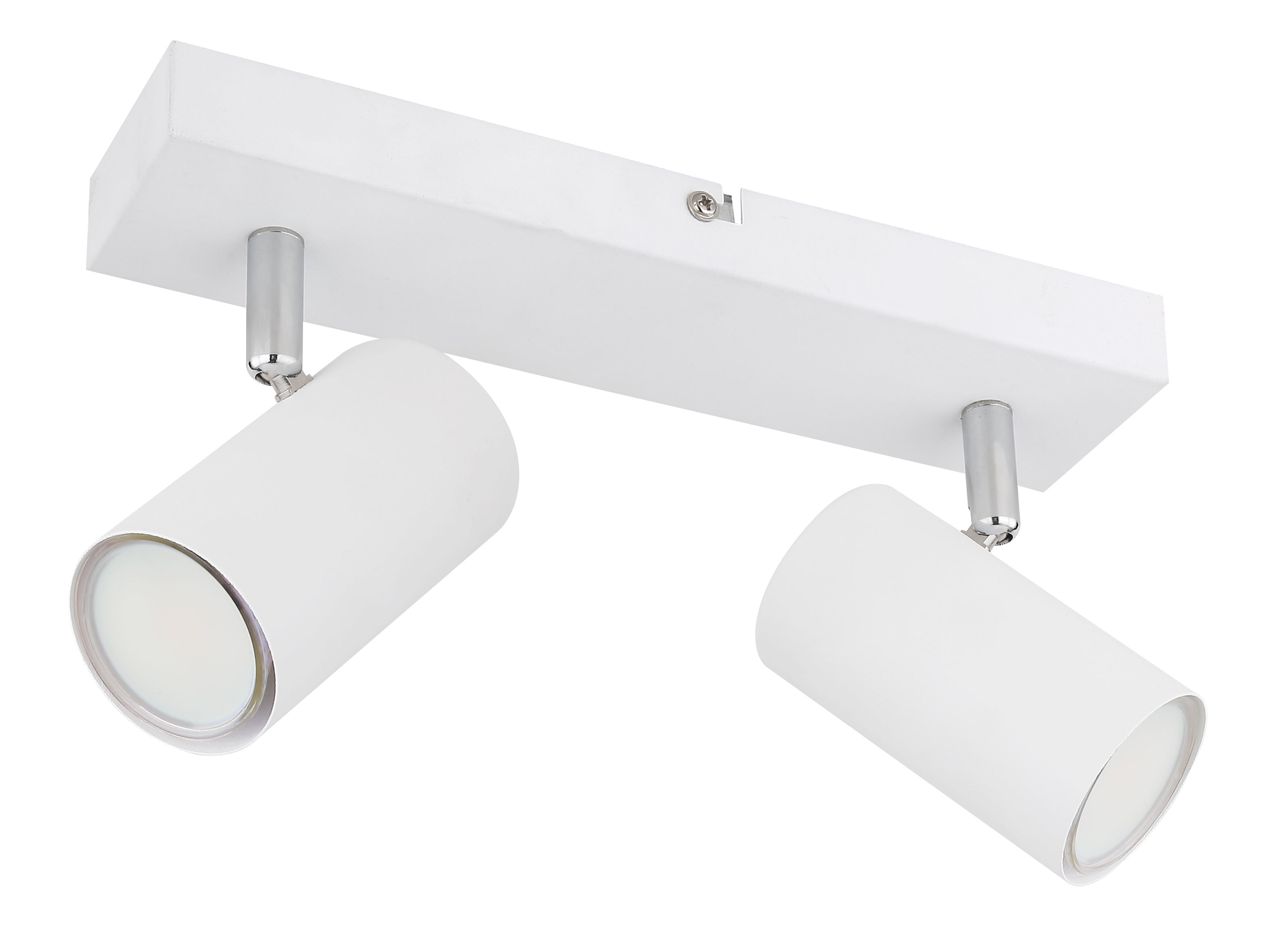 Strahler in Metall weiß, Deckenleuchte, Spotlight, weiß, Metall, zwei Spottlights