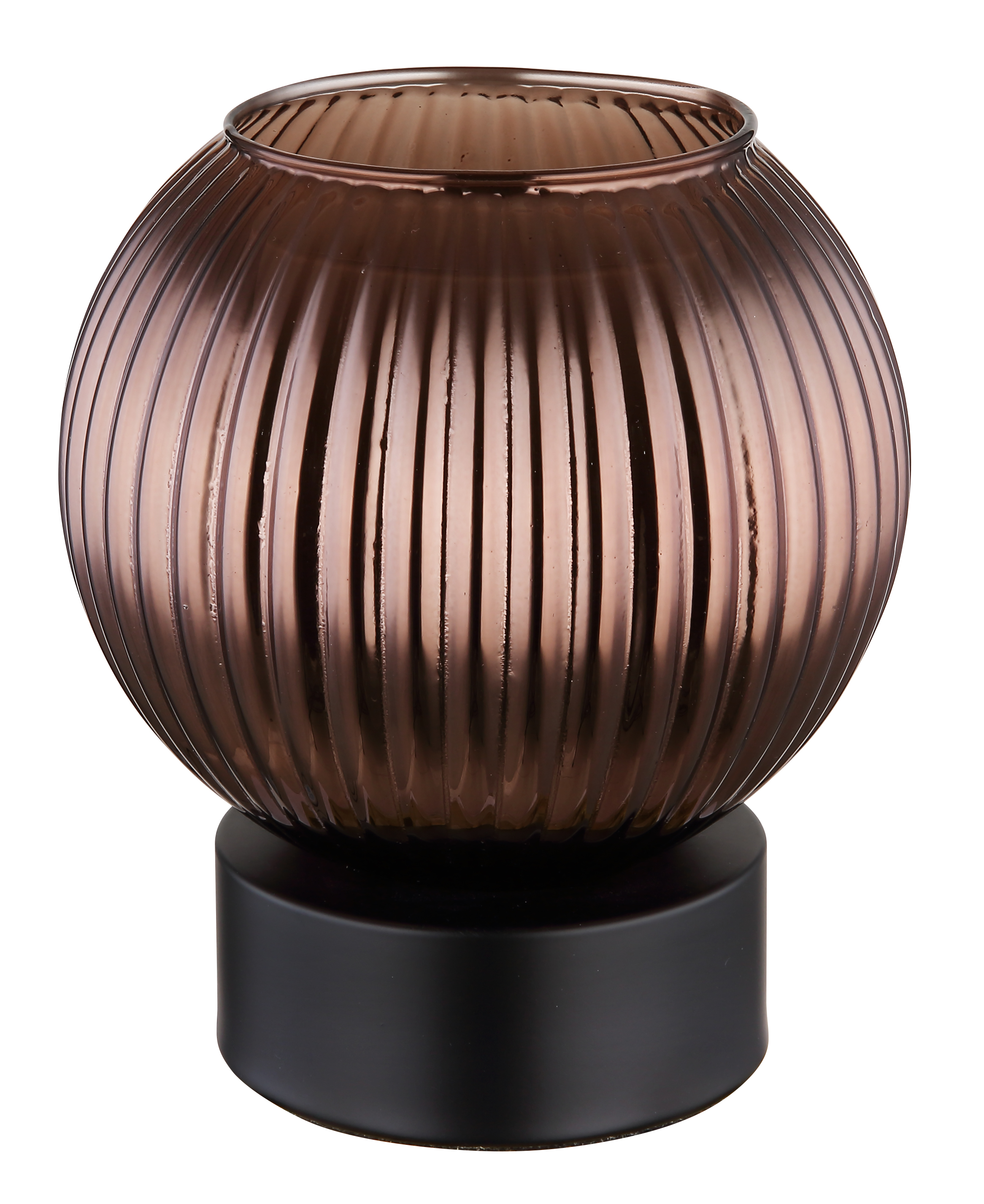 Tischleuchte Durchm: ca.15 cm in Metall schwarz matt/Glas orang