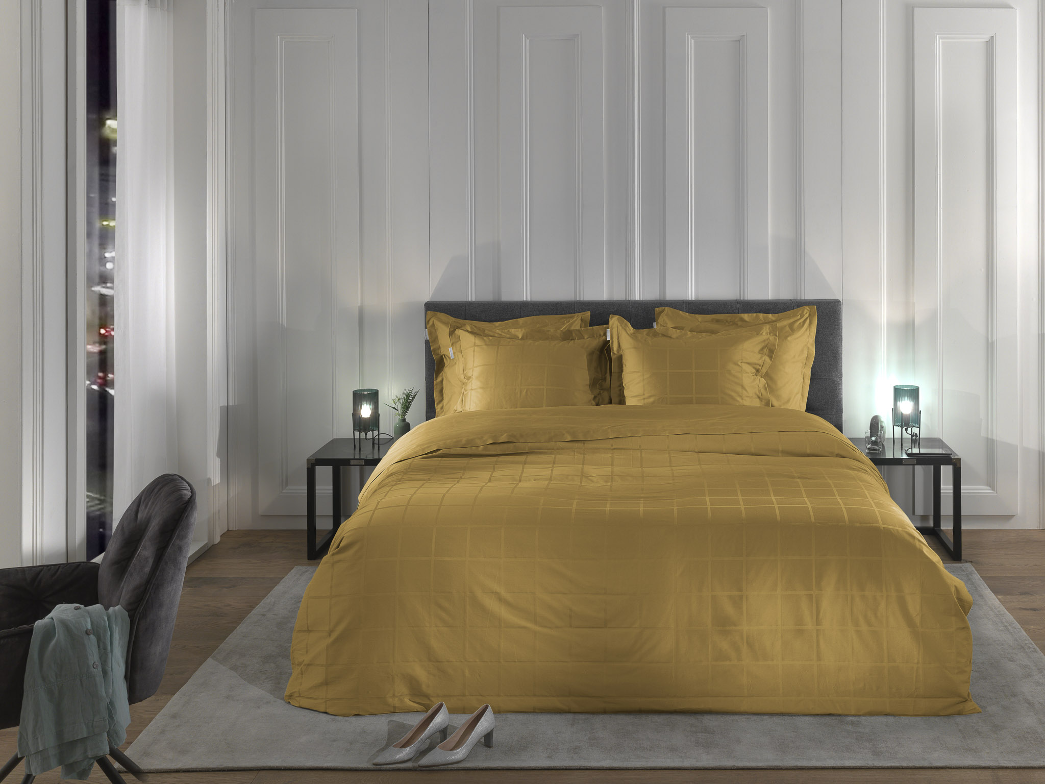 Bettwäsche DIAMANTE ca. 200x200cm in Farbe Amber Gold