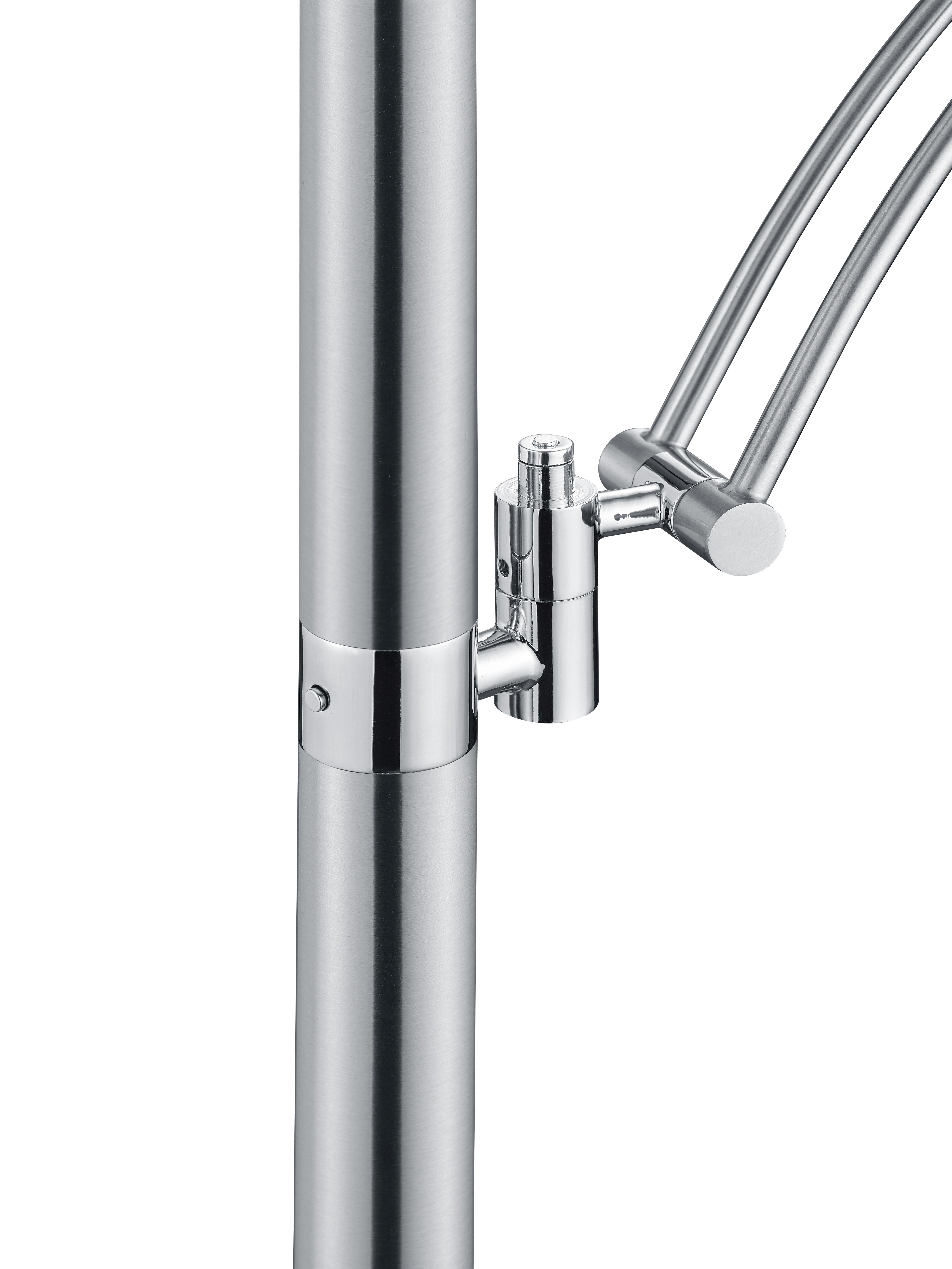 B-Leuchten Stehleuchte ANDY in Nickel matt mit Chrom abges.