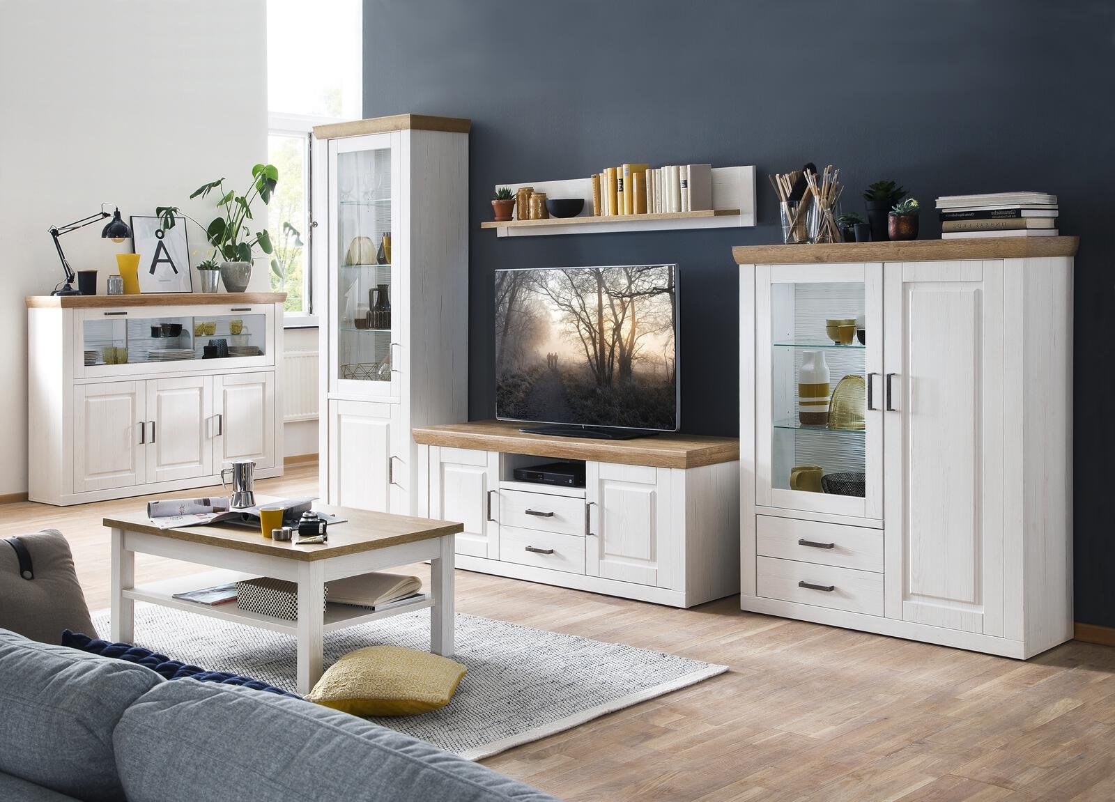 MCA Furniture Wohnkombination Brixen in Pinie Aurelio/Grandson Oak Nachbildung