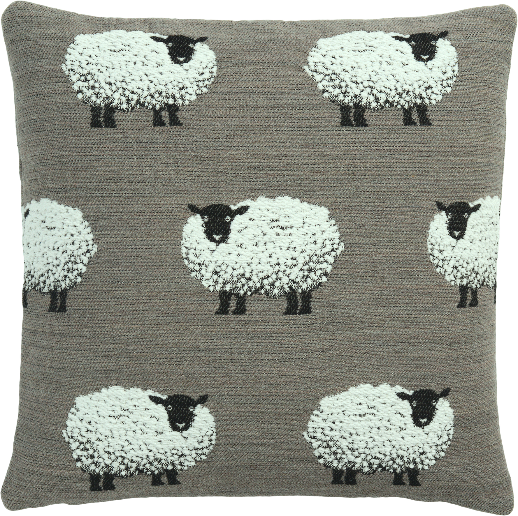 Sander Kissenhülle FLUFFYS GANG ca. 50x50cm in Farbe dk.taupe Sander Kissenhülle FLUFFYS GANG ca. 50x50cm in Farbe dark taupe, Kissen, Kissenbezug, Wollkissen, Schafmotiv, grau