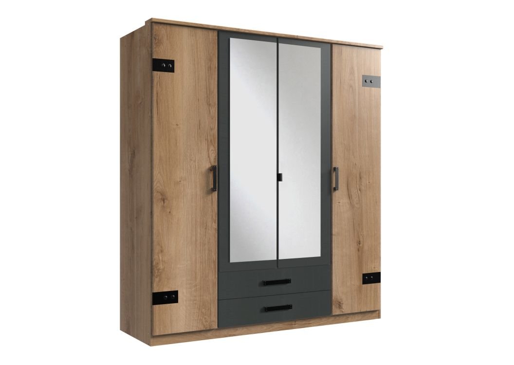 Wimex Kleiderschrank Cork Eiche / Graphit ca. 180 cm Wimex Kleiderschrank Cork Eiche / Graphit ca. 180 cm