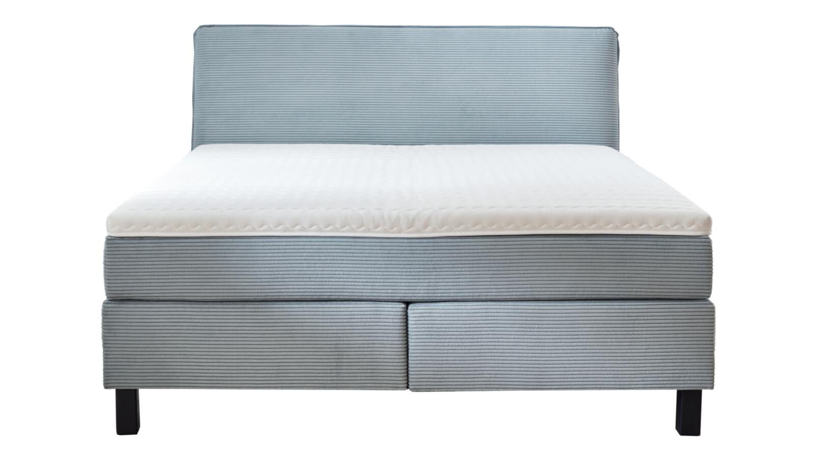 Boxspringbett Velluto ca. 180 x 200 cm in Stoff Cord aqua blau
