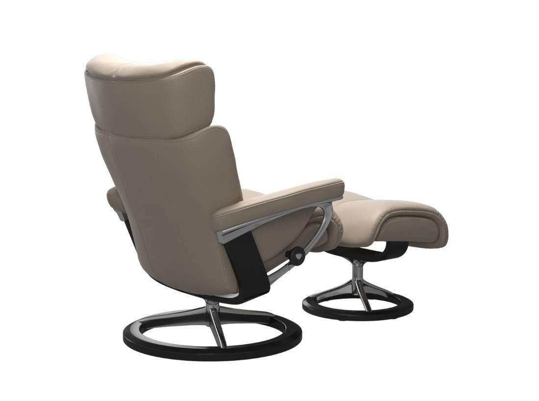 Stressless Sessel mit Hocker MAGIC ca. B91 H102 T150 cm in Leder Paloma 45 muschroom