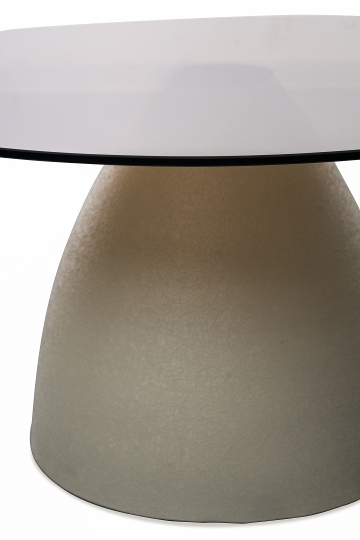 Couchtisch FILO in Platte Sicherheitsglas braun Couchtisch FILO in Platte Sicherheitsglas braun, Tischleuchte, Lampenschirm, Metallbasis, Beige, Konkav
