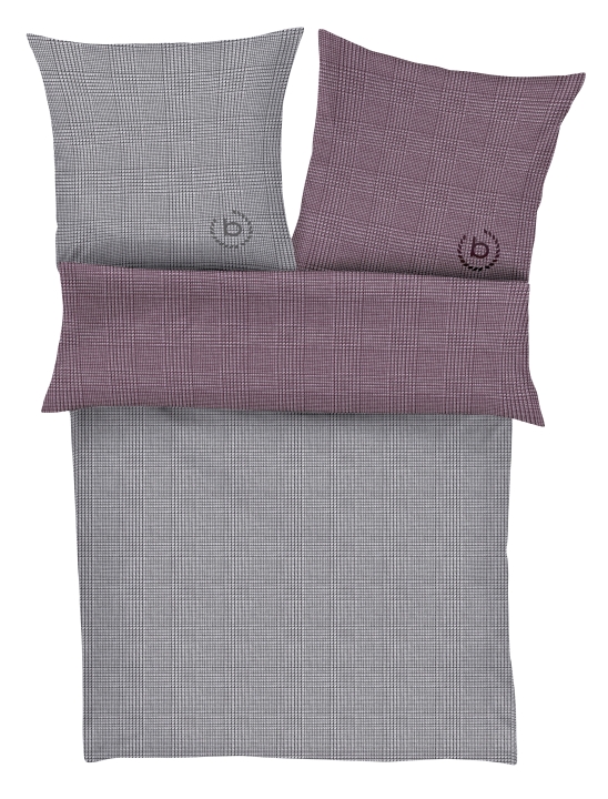 bugatti Satinbettwäsche 135x200cm in Farbe violett/grau