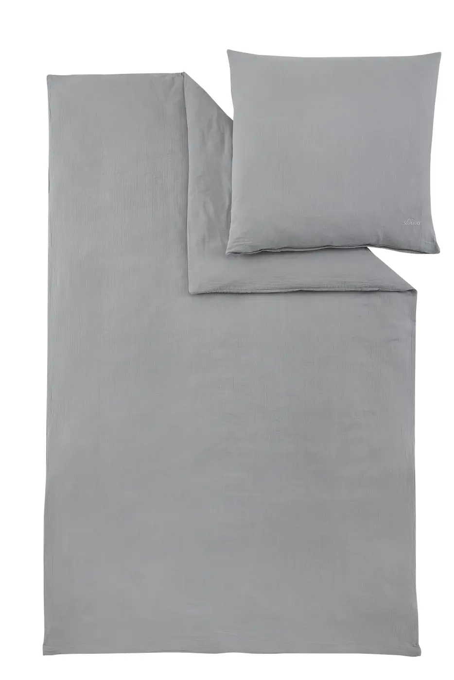 s.Oliver Uni-Musselinbettwäsche 135x200cm in Farbe grau