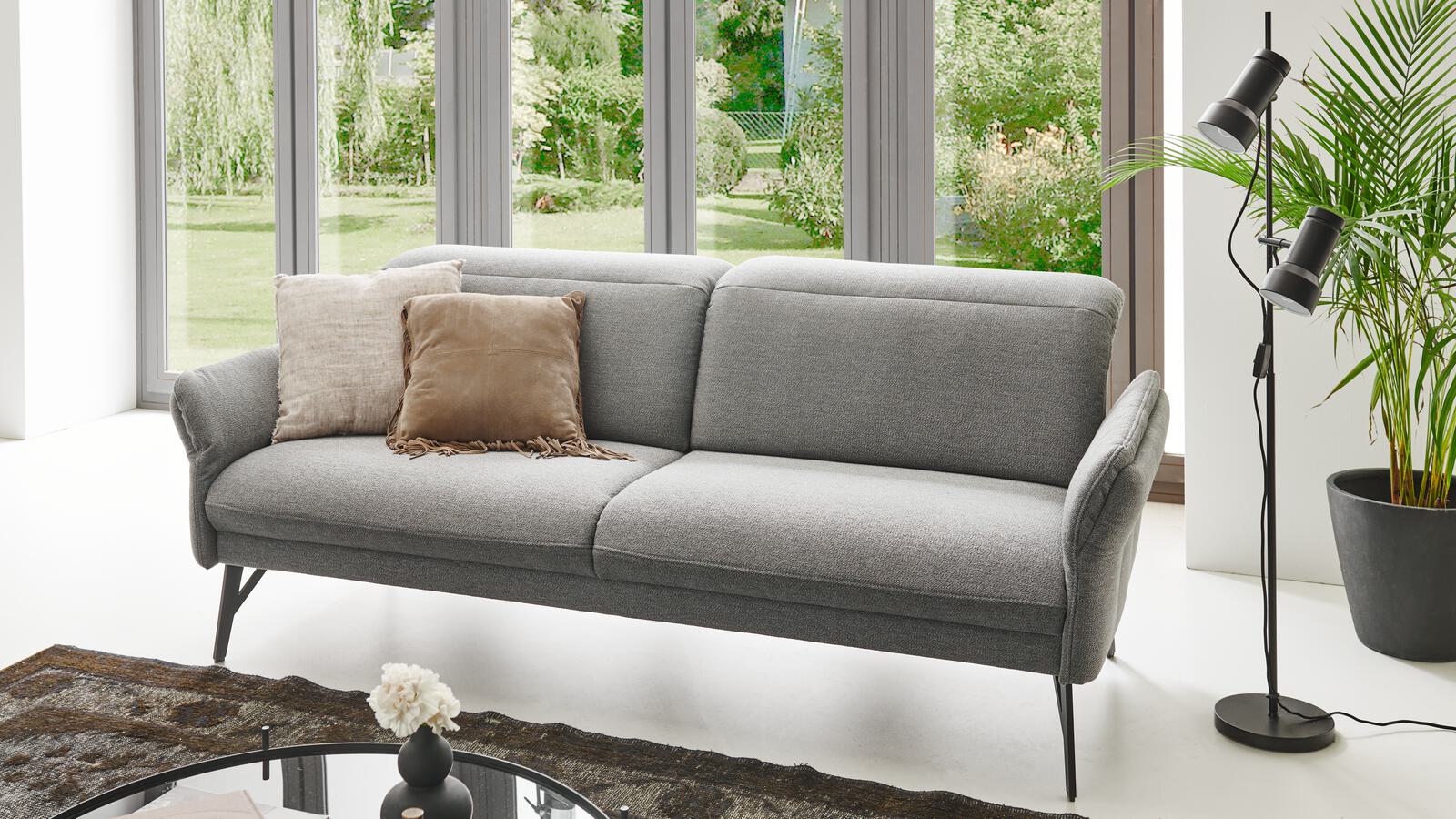 Himolla Sofa 3-sitzig 1385 ca. 213cm in Stoff Fashion gletscher