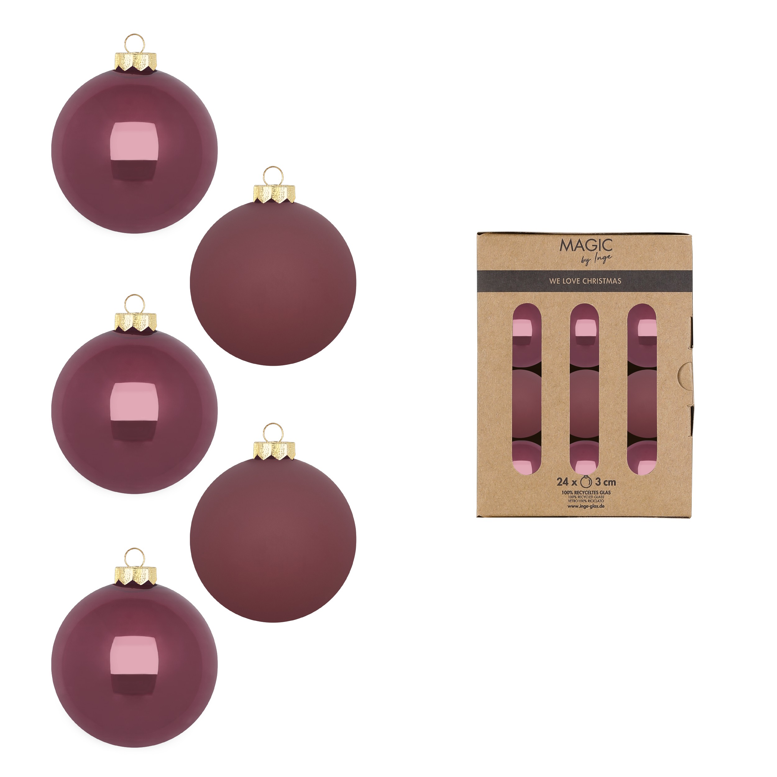 Kugel 3cm in Farbe Dusty Rose (), Zubehor, Ohrring, Schmuck, Sphäre