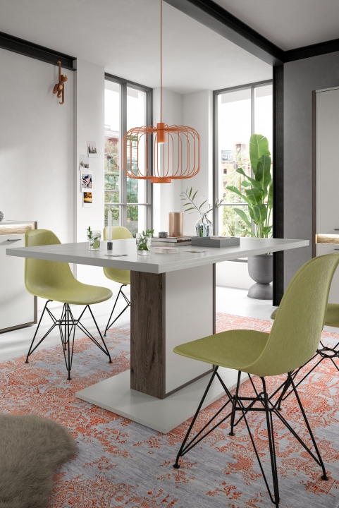 Xonox Home Esstisch FALCONA in hellgrau / Nox Oak dunkel Nachbildung