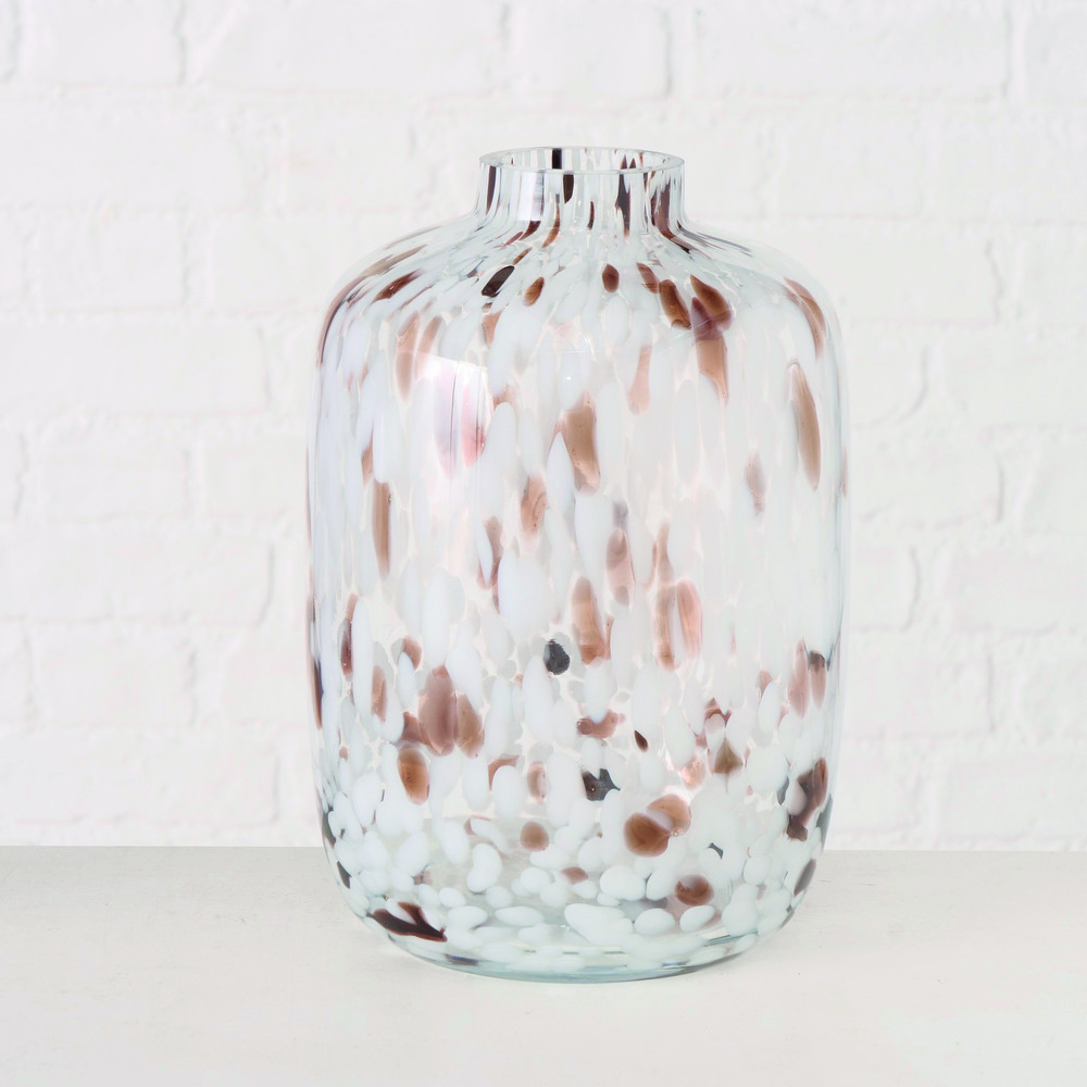  // Vase Borea // Glas durchgefärbt // braun, weiß // Höhe ca. 26 cm // Durchmesser ca. 18 cm