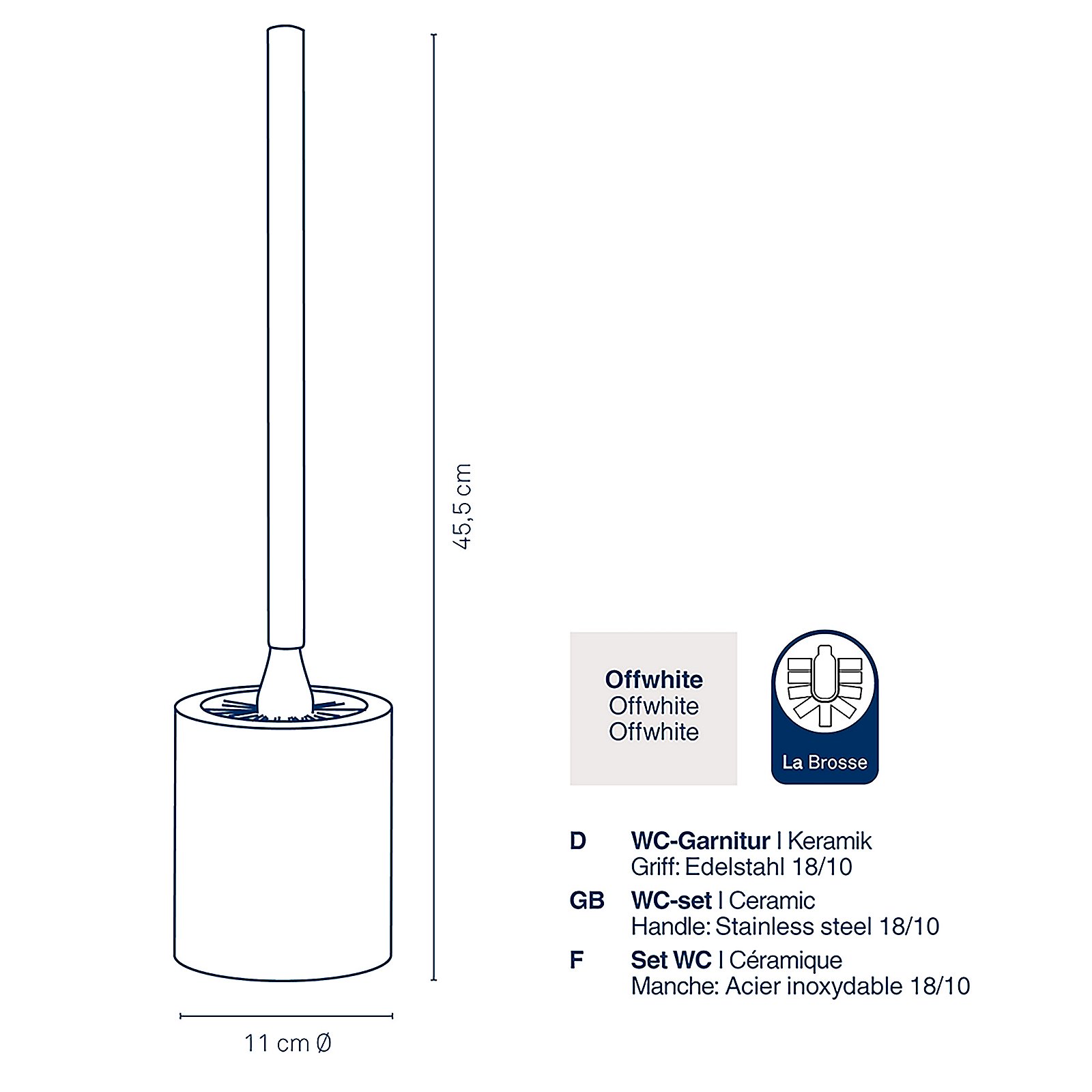 Kela WC-Garnitur Adele offwhite ADELE in , Rauchrohr