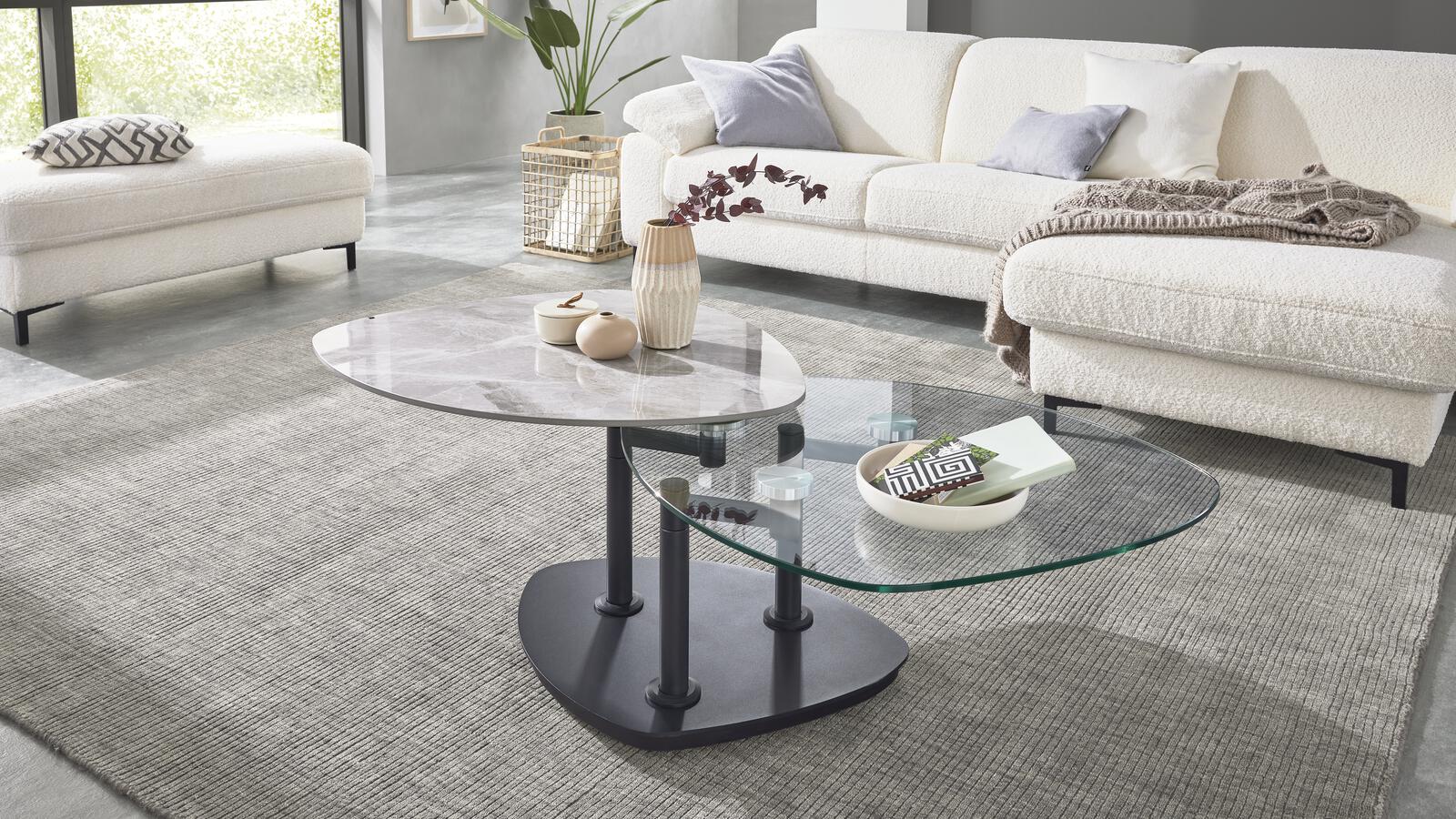 Interliving Couchtisch IL 6219 in Keramik Marmoroptik Emperador