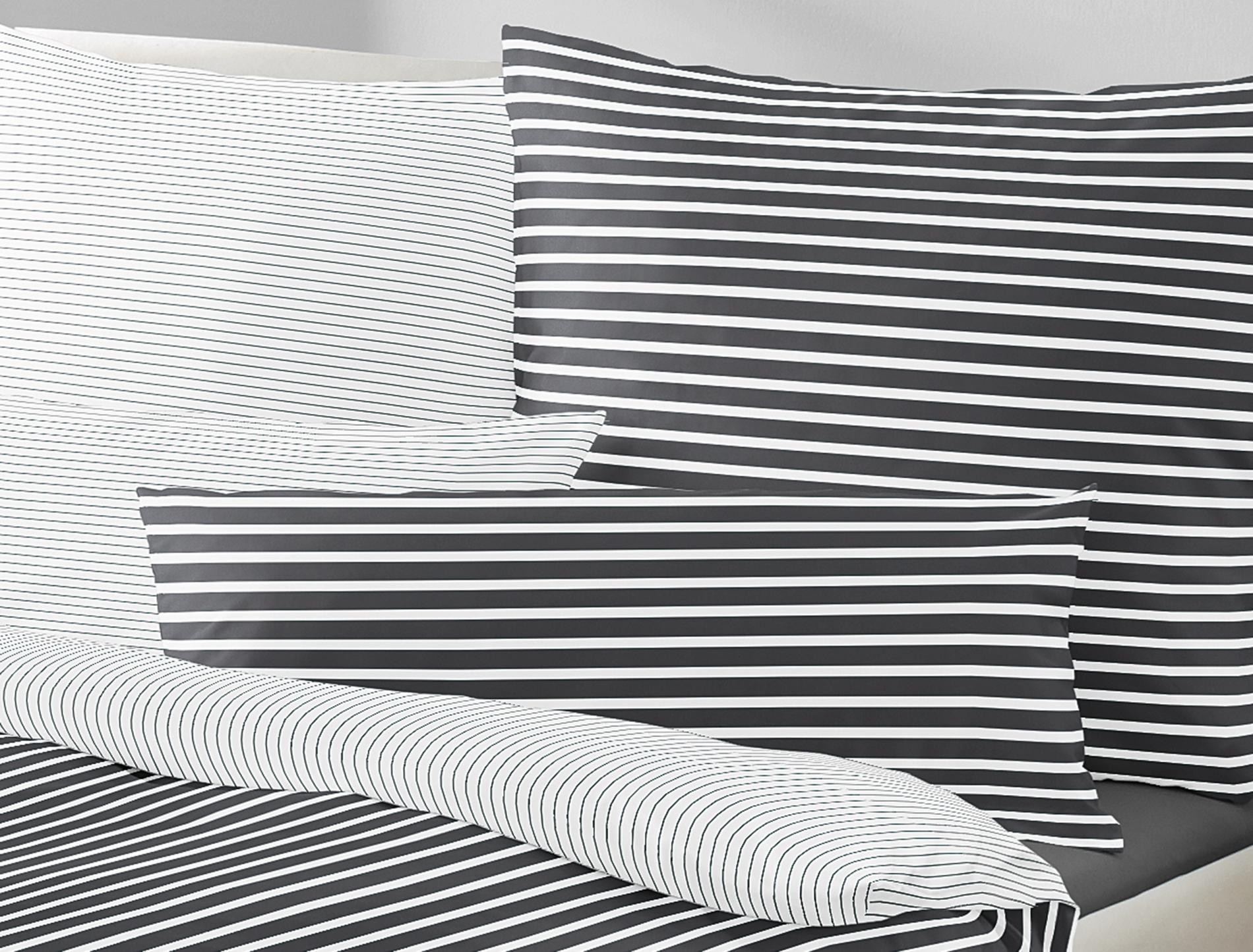 Irisette Mako-Satin-Bettwäsche NORA ca. 135x200 cm in Farbe grafit