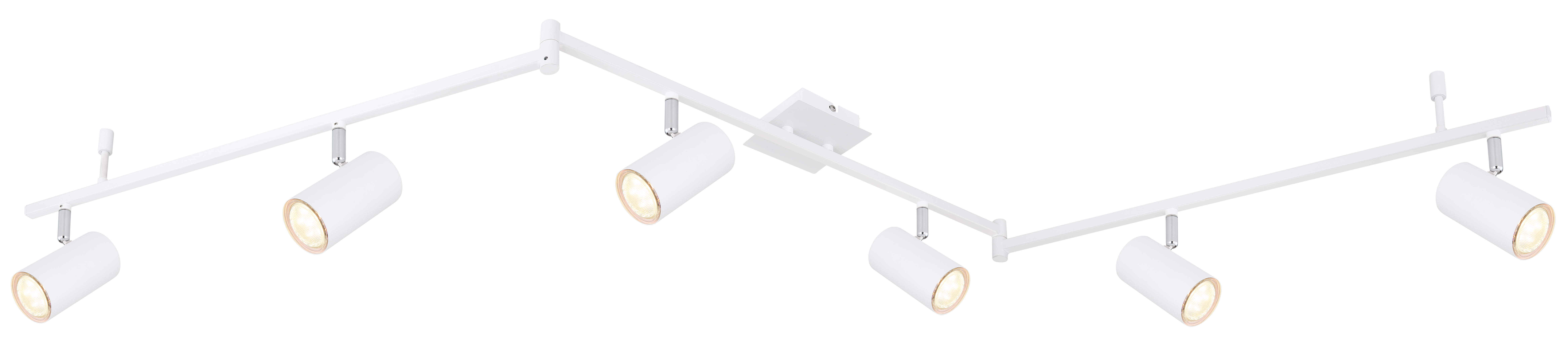 Strahler in Metall verchromt weiß, Spotscheinwerfer, Deckenleuchte, Weiß, Licht, Leuchte