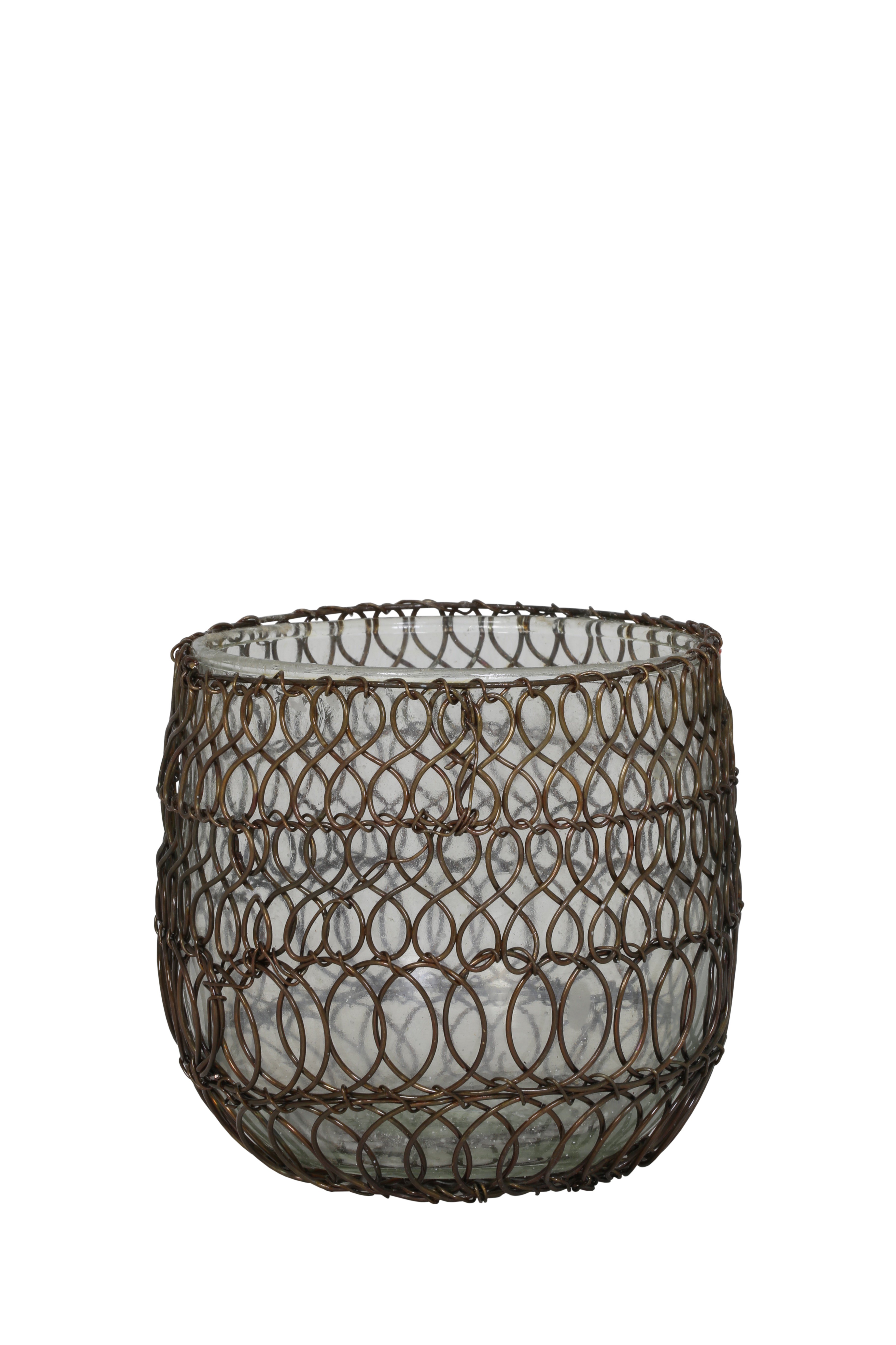 Light & Living Teelicht Nitty in Draht Antik Kupfer