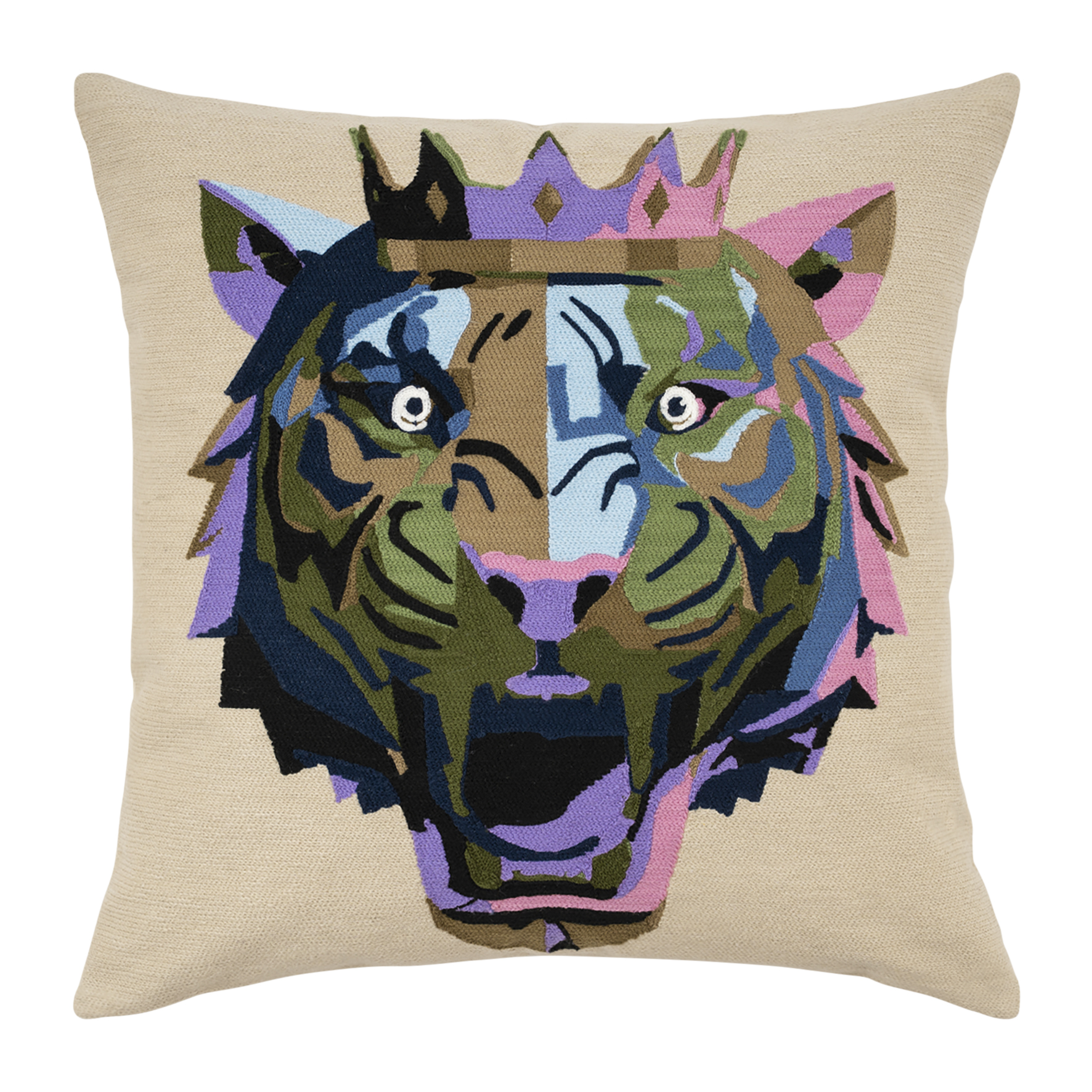 Pad Kissenhülle LION ca. 45x45cm in Farbe sand Pad Kissenhülle LION ca. 45x45cm in Farbe sand, tiger, Kissen, Kissenbezug, kunstvoll, bunt