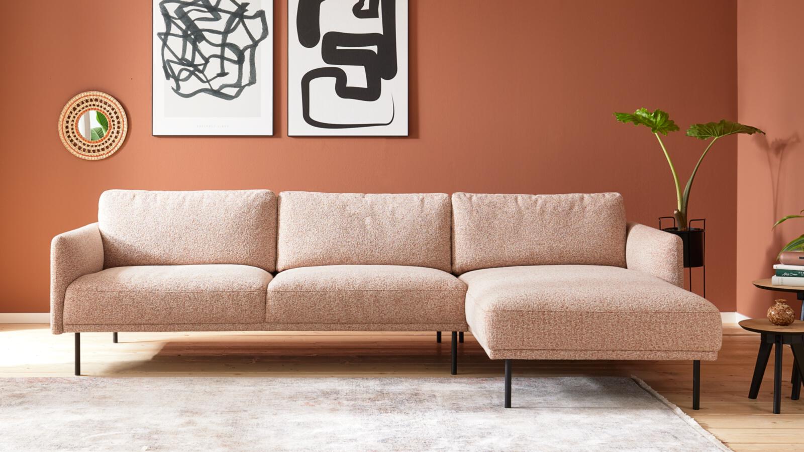 Roomio Polsterecke NO. 4104 ca. 277x154cm in Stoff Donna rusty melange
