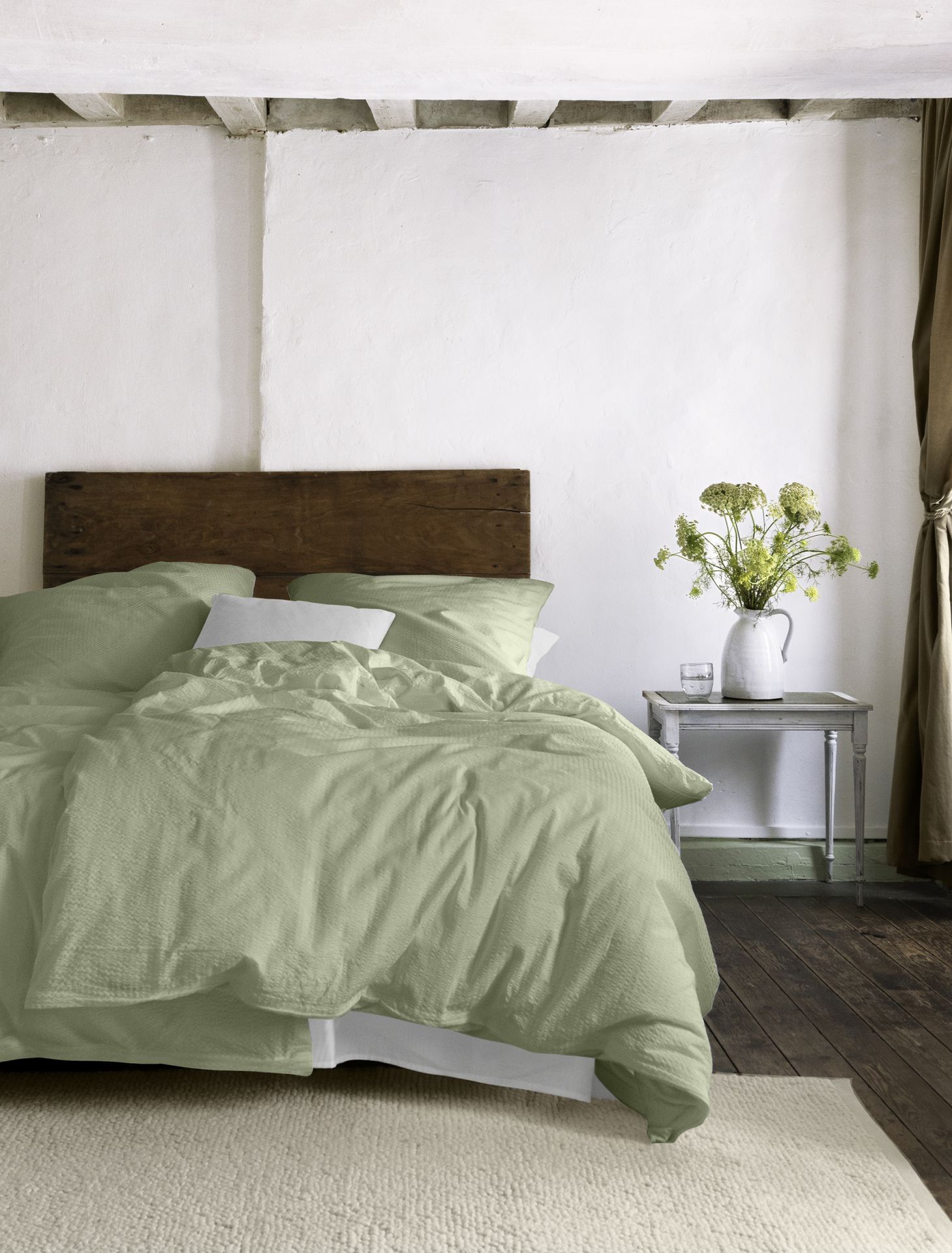 irisette Seersucker Bettwäsche 155x200 in ca. 155 x 220 cm, Innenarchitektur, Mobiliar, Inneneinrichtung, Kissen, Bett