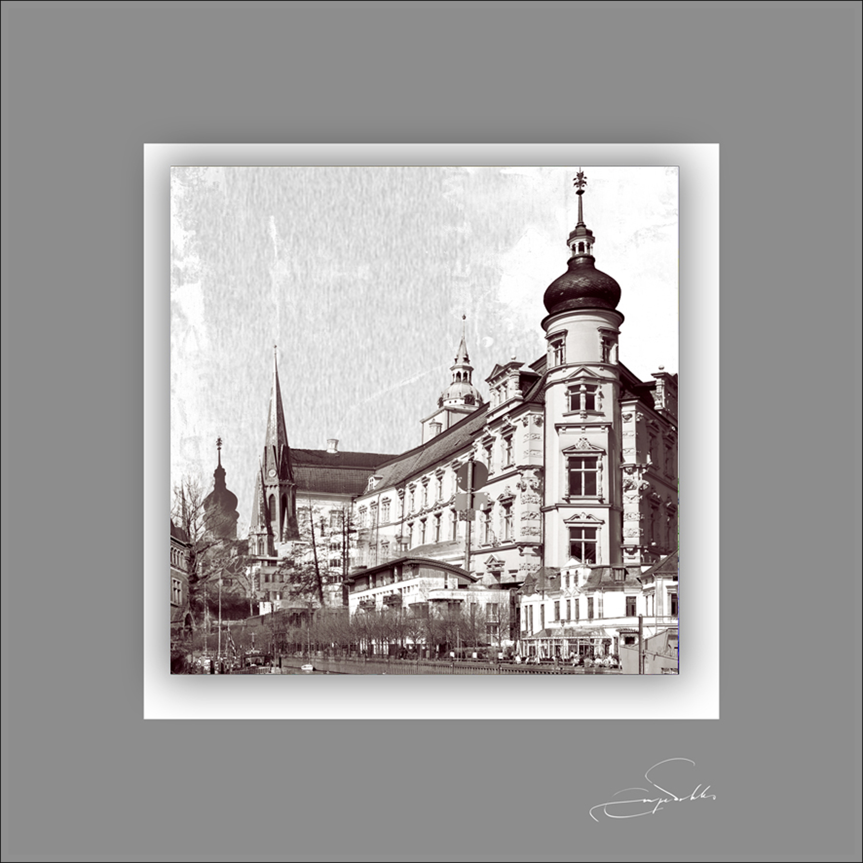 ProArt Double-Alu -Dibond bedruckt mit Aufsatz aus Dibond 50x50cm Oldenburg