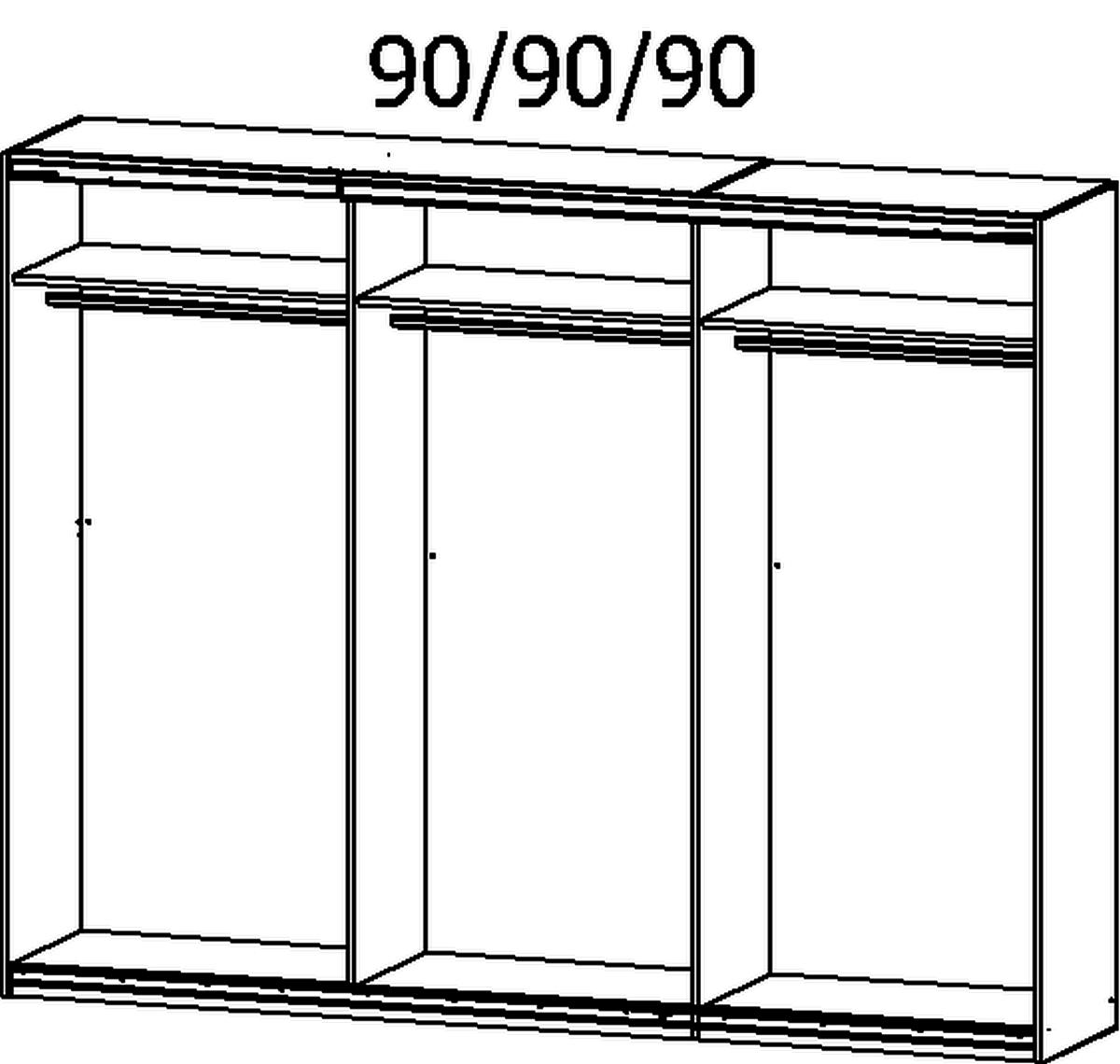 Rauch Schwebetürenschrank in alpinweiß/seidengrau