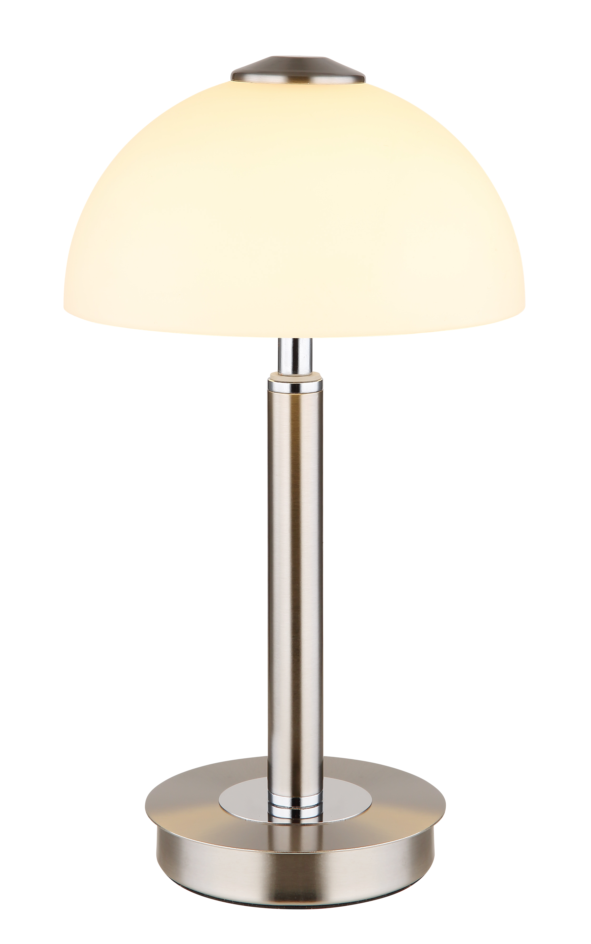 Globo Tischleuchte in Metall Nickel matt Glas opal