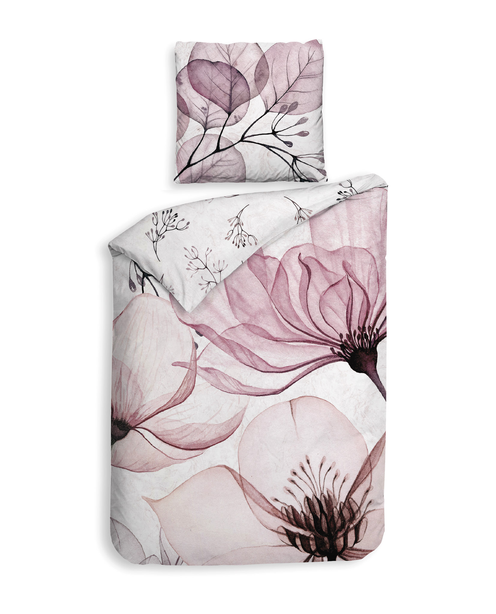 Bettwäsche ca. 135x200cm ESTA in Rosa / Pink, bettwäsche, floral, blumenmuster, pink, zweiteilig